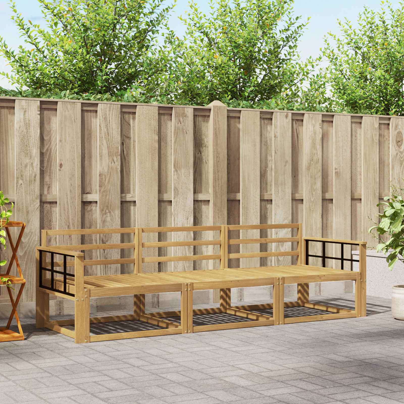 vidaXL Zestaw sof na zewnątrz 3 pcs Biały 249,5 x 83 x 73 cm