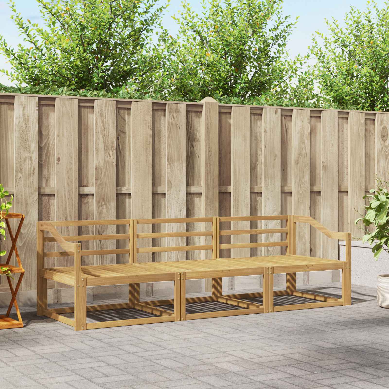 vidaXL Zestaw sof na zewnątrz 3 pcs Biały 245,5 x 83 x 73 cm