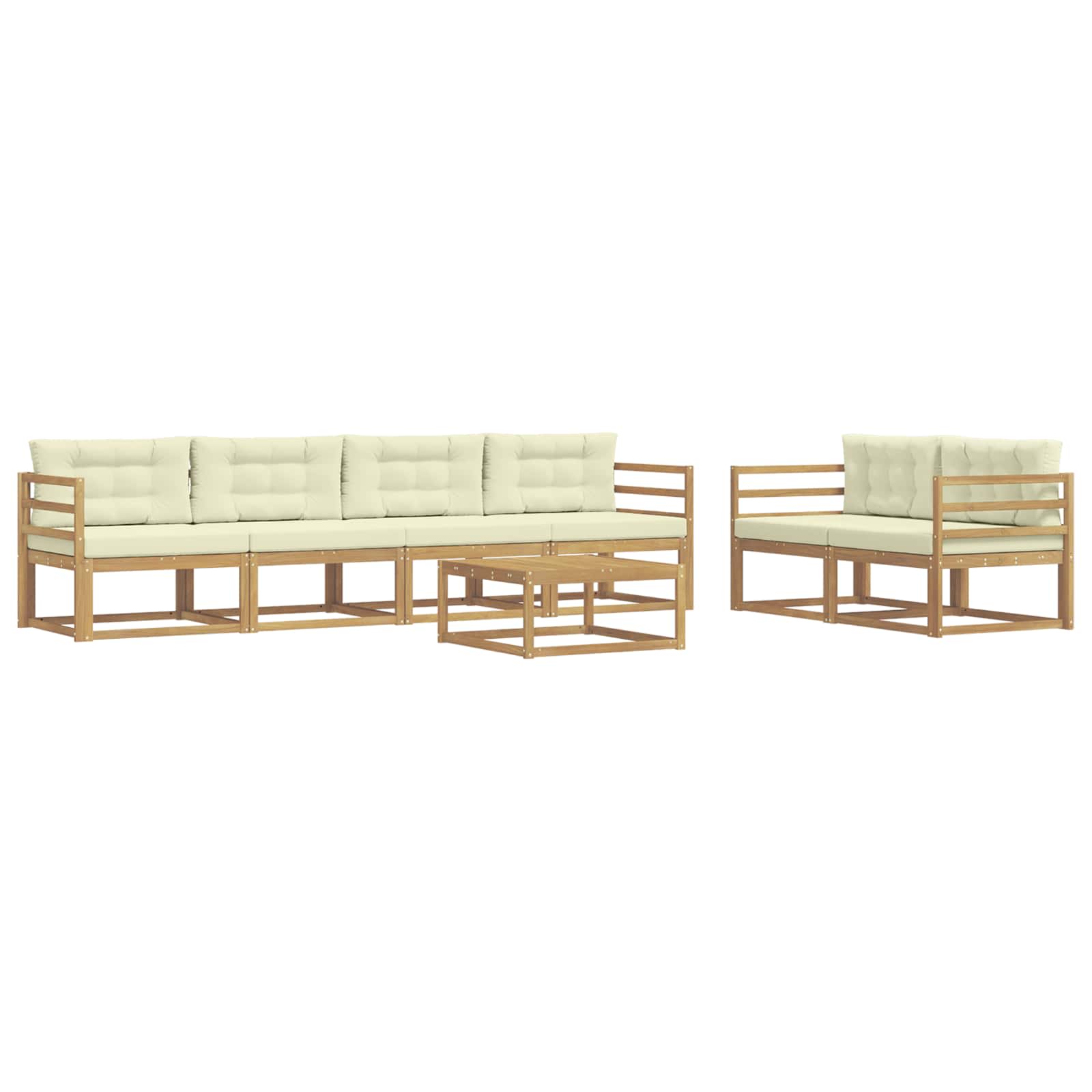 vidaXL Zestaw sof na zewnątrz z poduszką 6 pcs Biały i kremowy