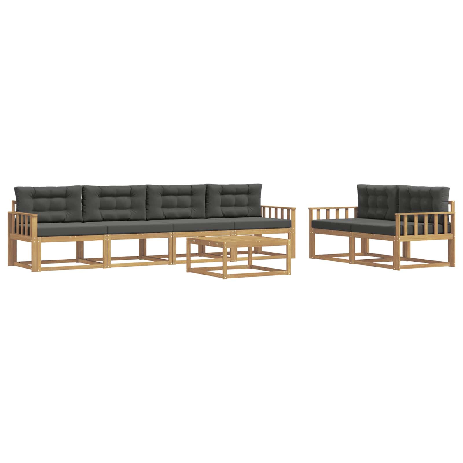 vidaXL Zestaw sof na zewnątrz z poduszką 6 pcs Biały i antracyt