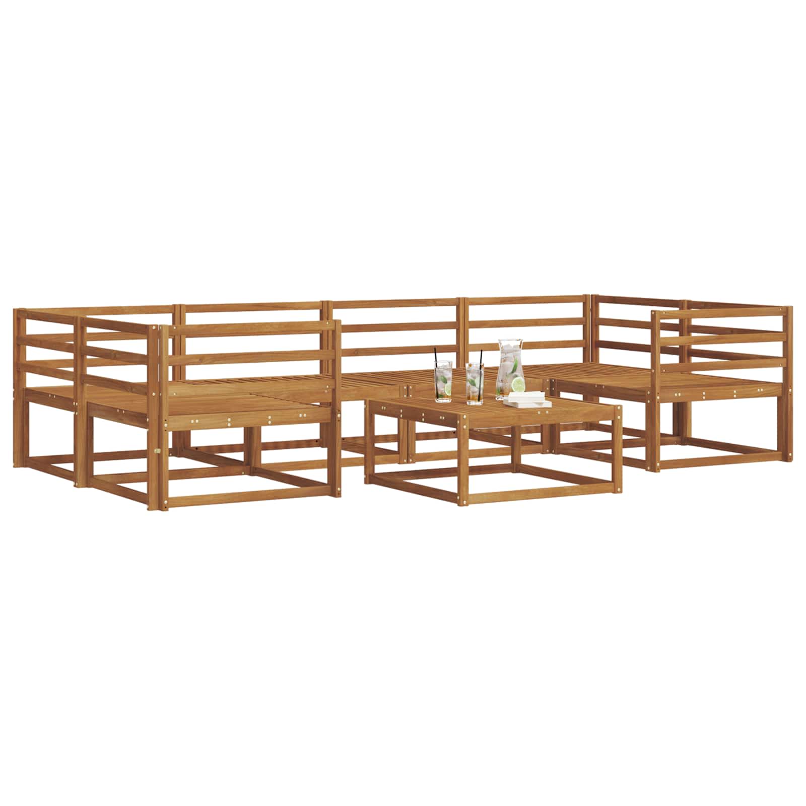 vidaXL Zestaw sof na zewnątrz 7 pcs Biały