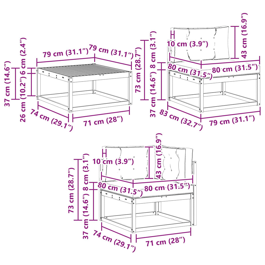 vidaXL Zestaw sof na zewnątrz z poduszką 5 pcs Biały i Beżowy