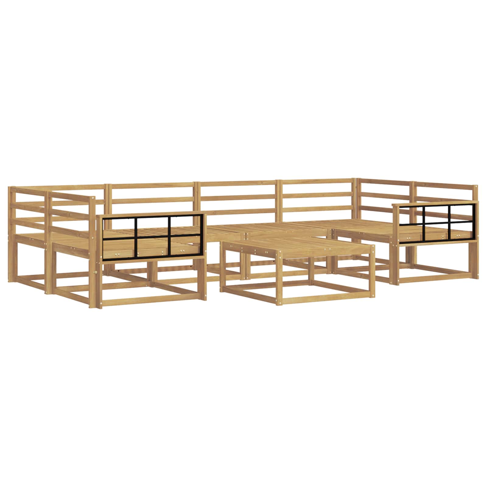 vidaXL Zestaw sof na zewnątrz 7 pcs Biały