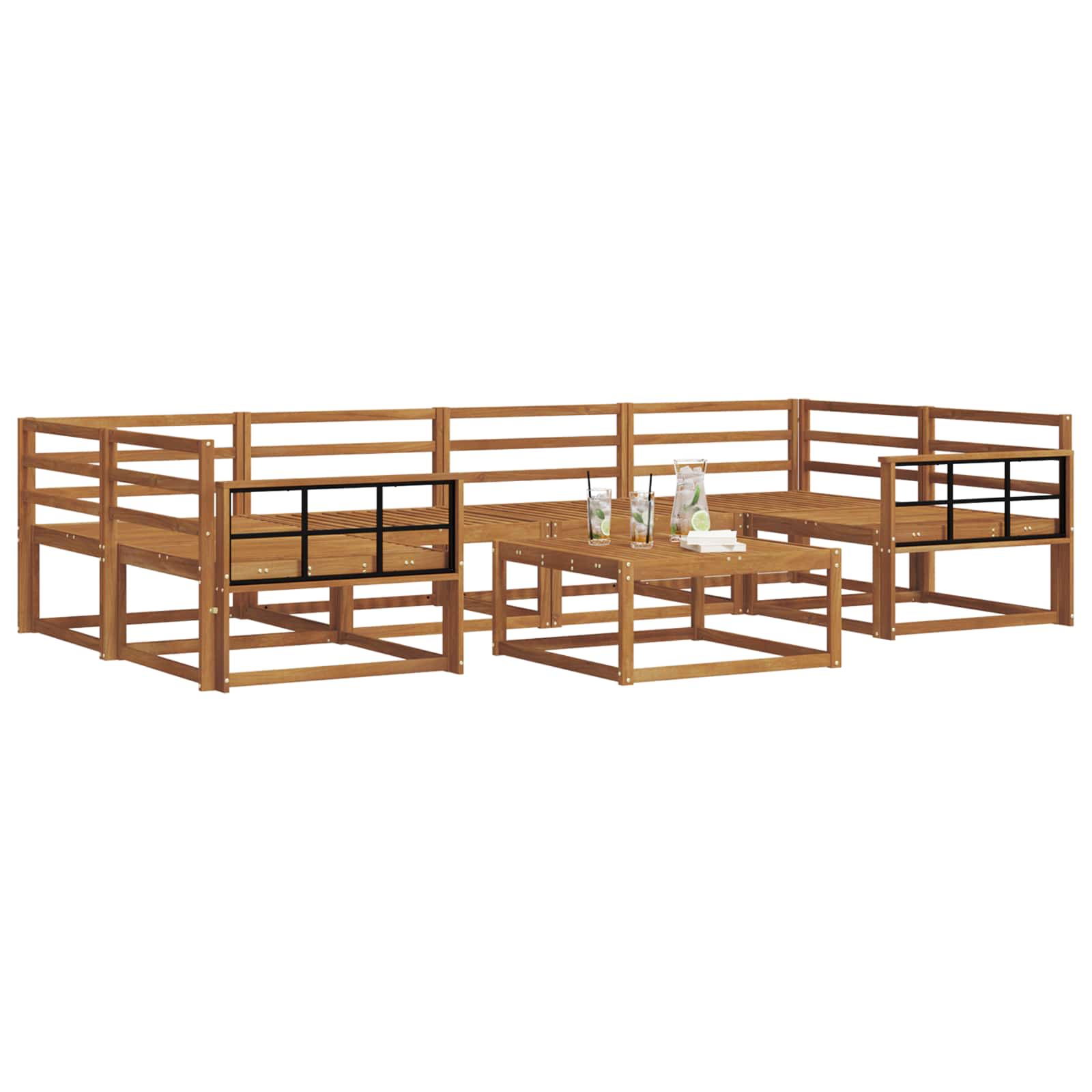 vidaXL Zestaw sof na zewnątrz 7 pcs Biały