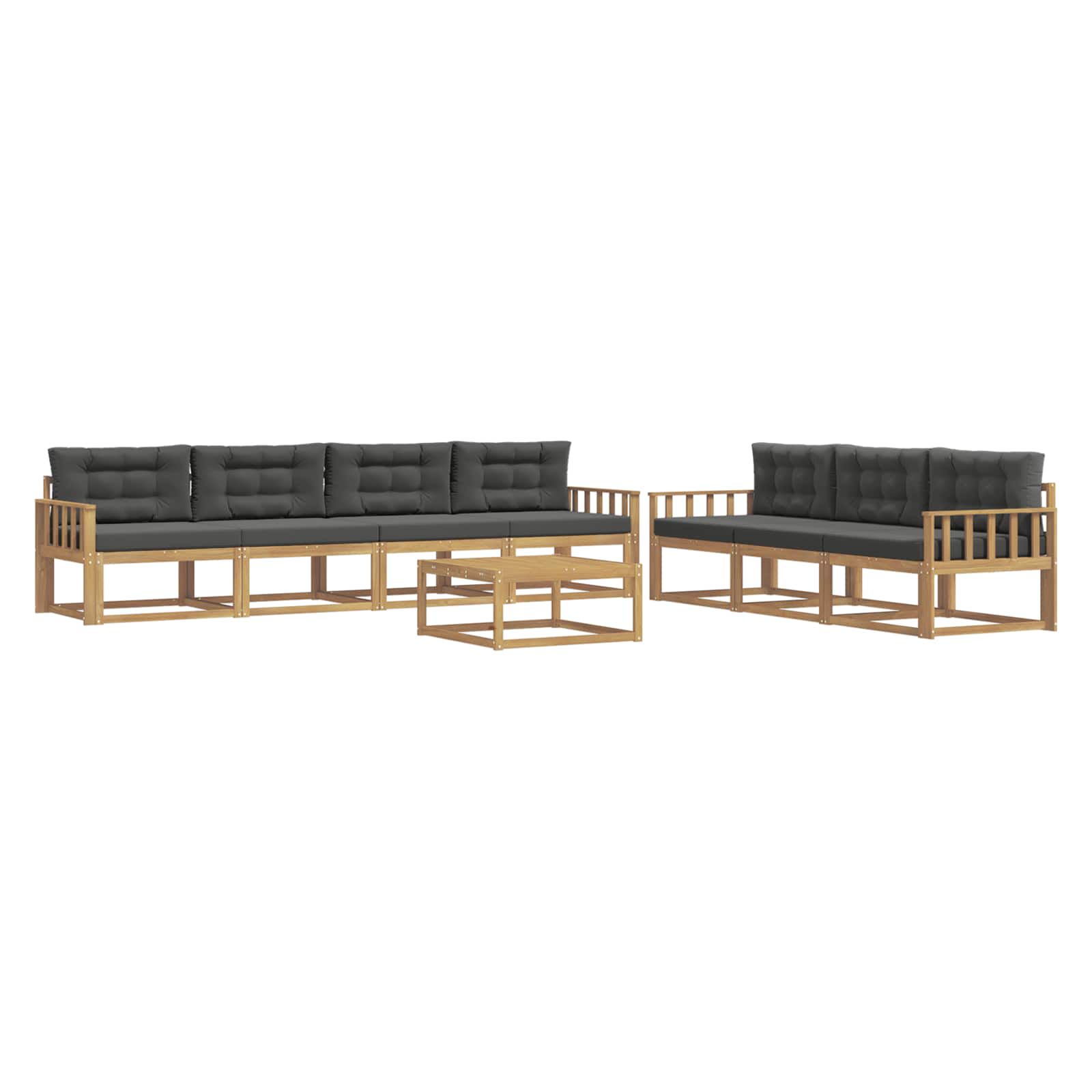 vidaXL Zestaw sof na zewnątrz z poduszką 7 pcs Biały i antracyt