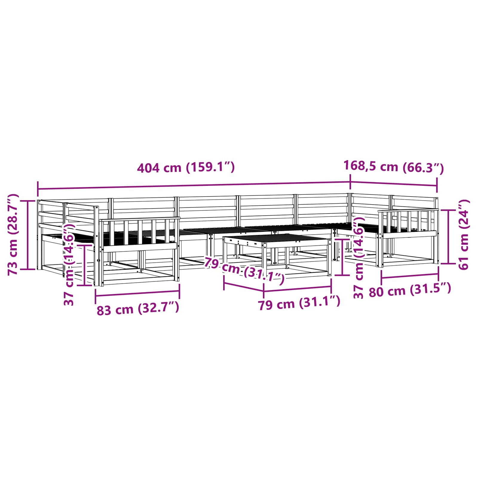 vidaXL Zestaw sof na zewnątrz z poduszką 6 pcs Biały i kremowy