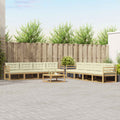 vidaXL Zestaw sof na zewnątrz 9 pcs Biały i kremowy 79 x 79 x 37 cm