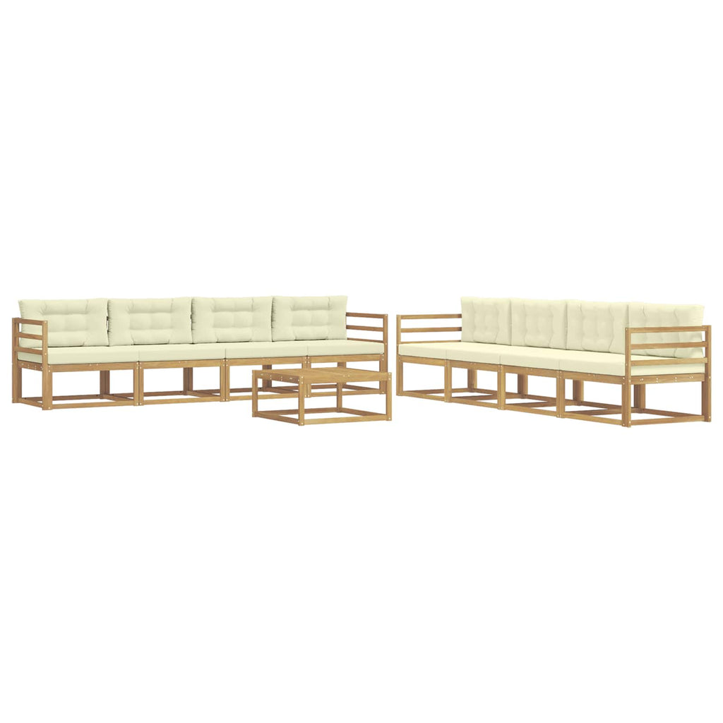 vidaXL Zestaw sof na zewnątrz 9 pcs Biały i kremowy 79 x 79 x 37 cm