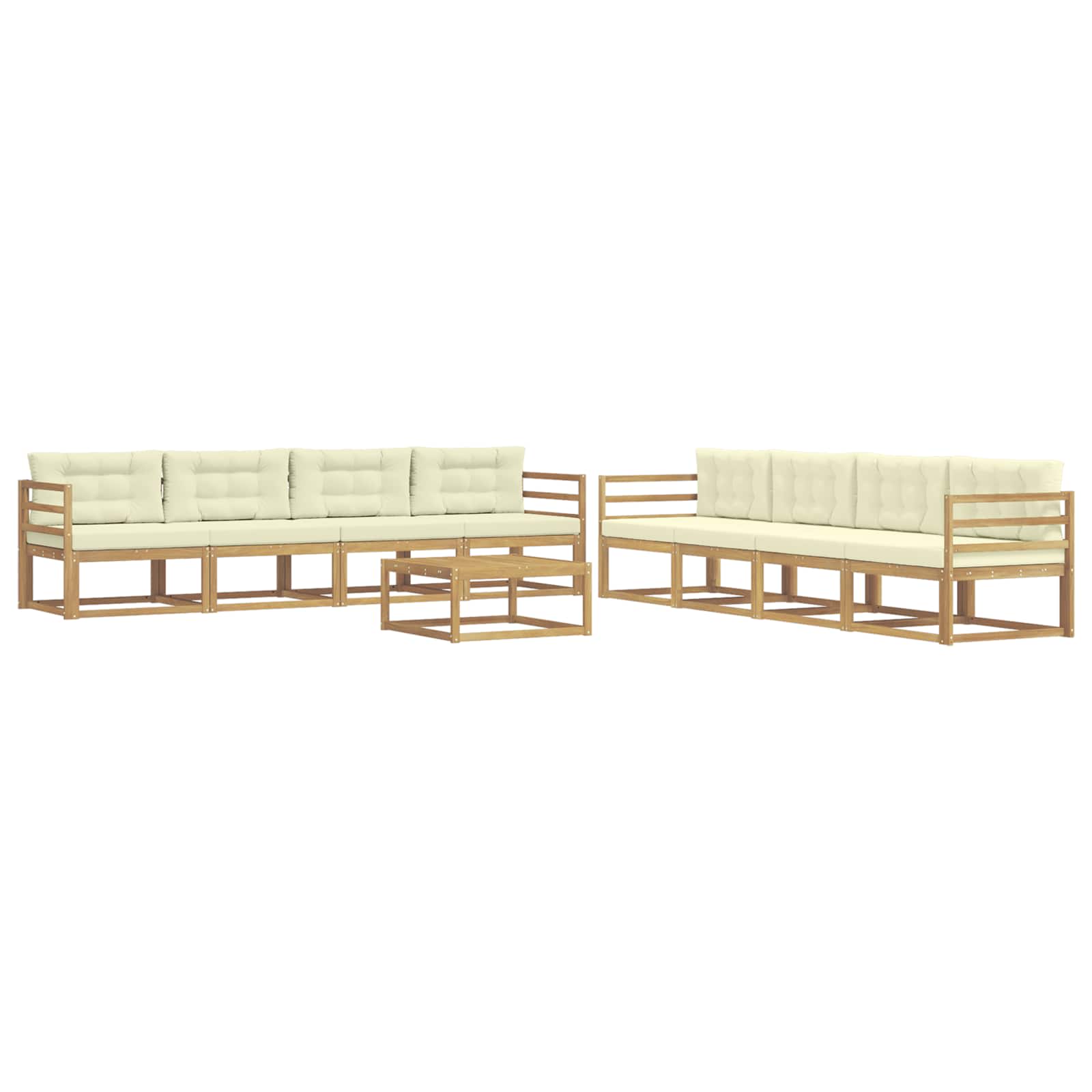 vidaXL Zestaw sof na zewnątrz 9 pcs Biały i kremowy 79 x 79 x 37 cm