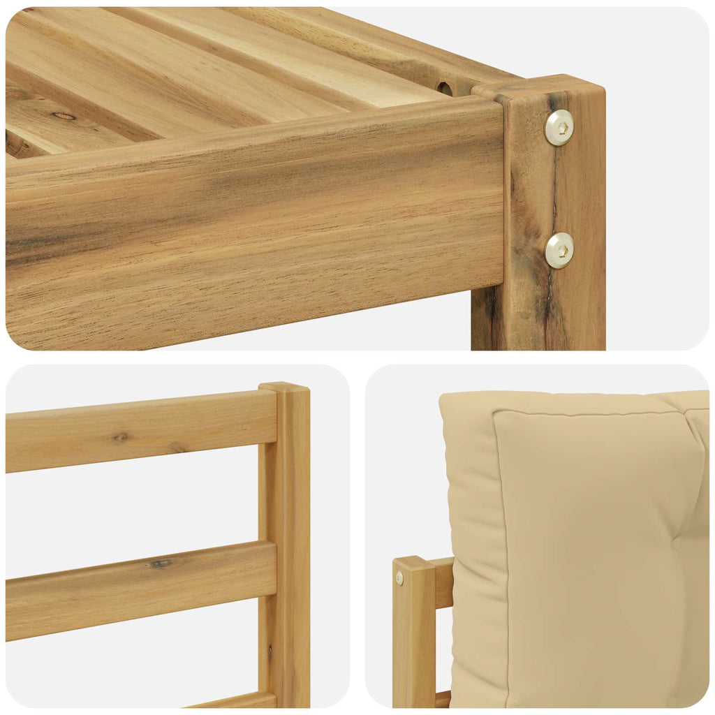 vidaXL Zestaw sof na zewnątrz 9 pcs Biały i Beżowy 79 x 79 x 37 cm