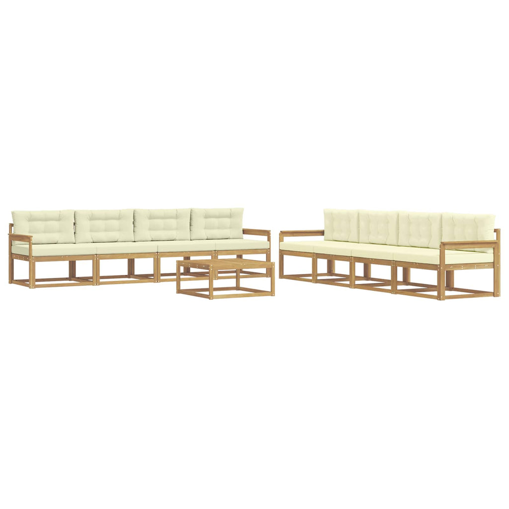 vidaXL Zestaw sof na zewnątrz 9 pcs Biały i kremowy 79 x 79 x 37 cm