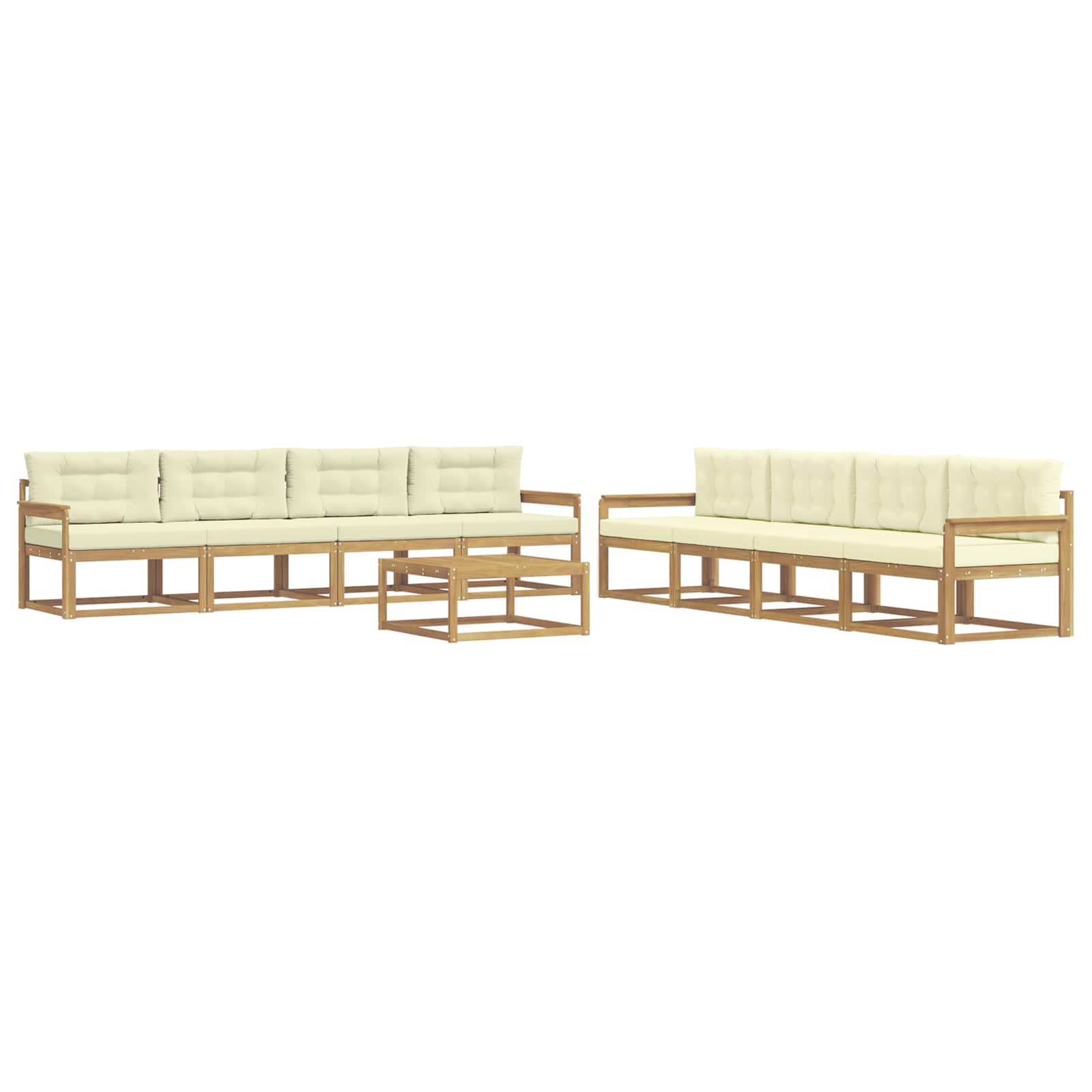 vidaXL Zestaw sof na zewnątrz 9 pcs Biały i kremowy 79 x 79 x 37 cm