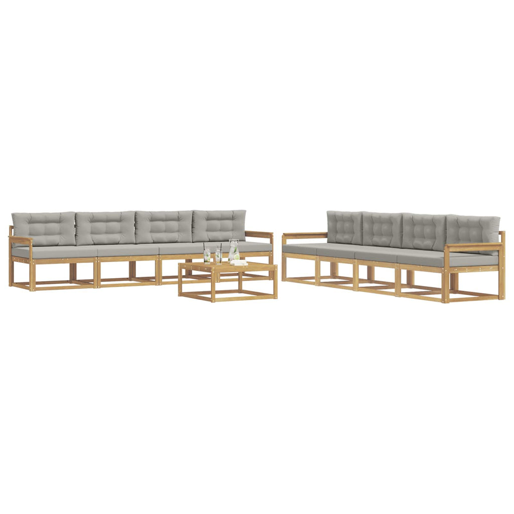 vidaXL Zestaw sof na zewnątrz 9 pcs Biały i jasnoszary 79 x 79 x 37 cm