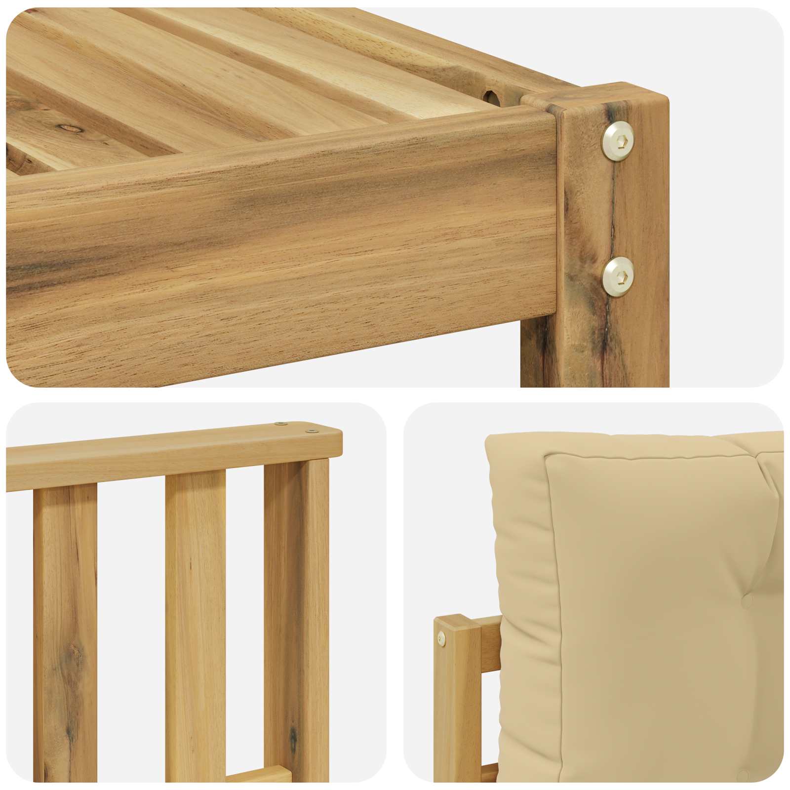 vidaXL Zestaw sof na zewnątrz 9 pcs Biały i Beżowy 79 x 79 x 37 cm