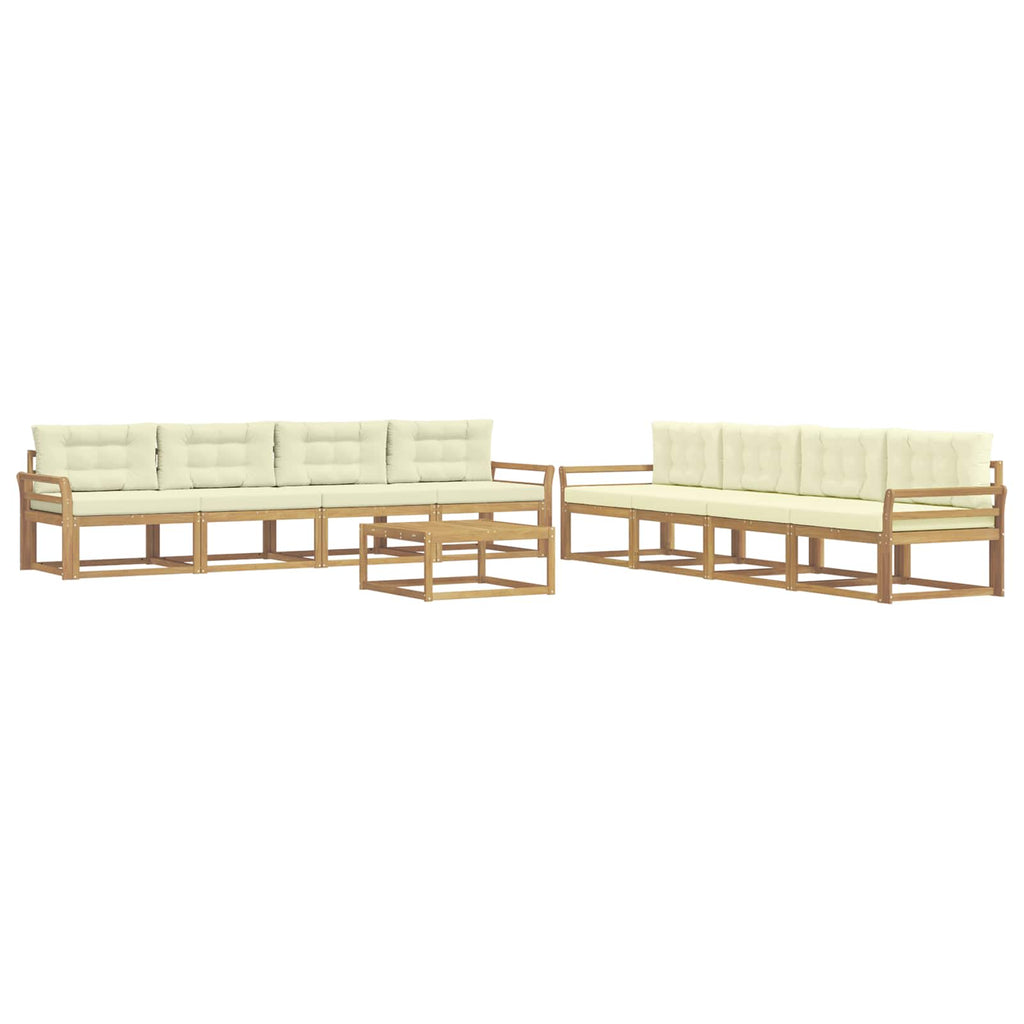 vidaXL Zestaw sof na zewnątrz 9 pcs Biały i kremowy 79 x 79 x 37 cm