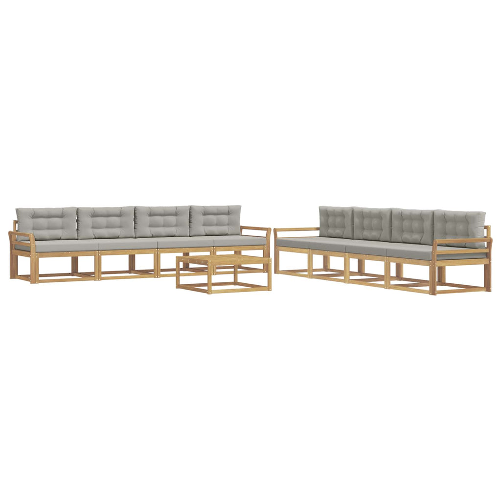 vidaXL Zestaw sof na zewnątrz 9 pcs Biały i jasnoszary 79 x 79 x 37 cm