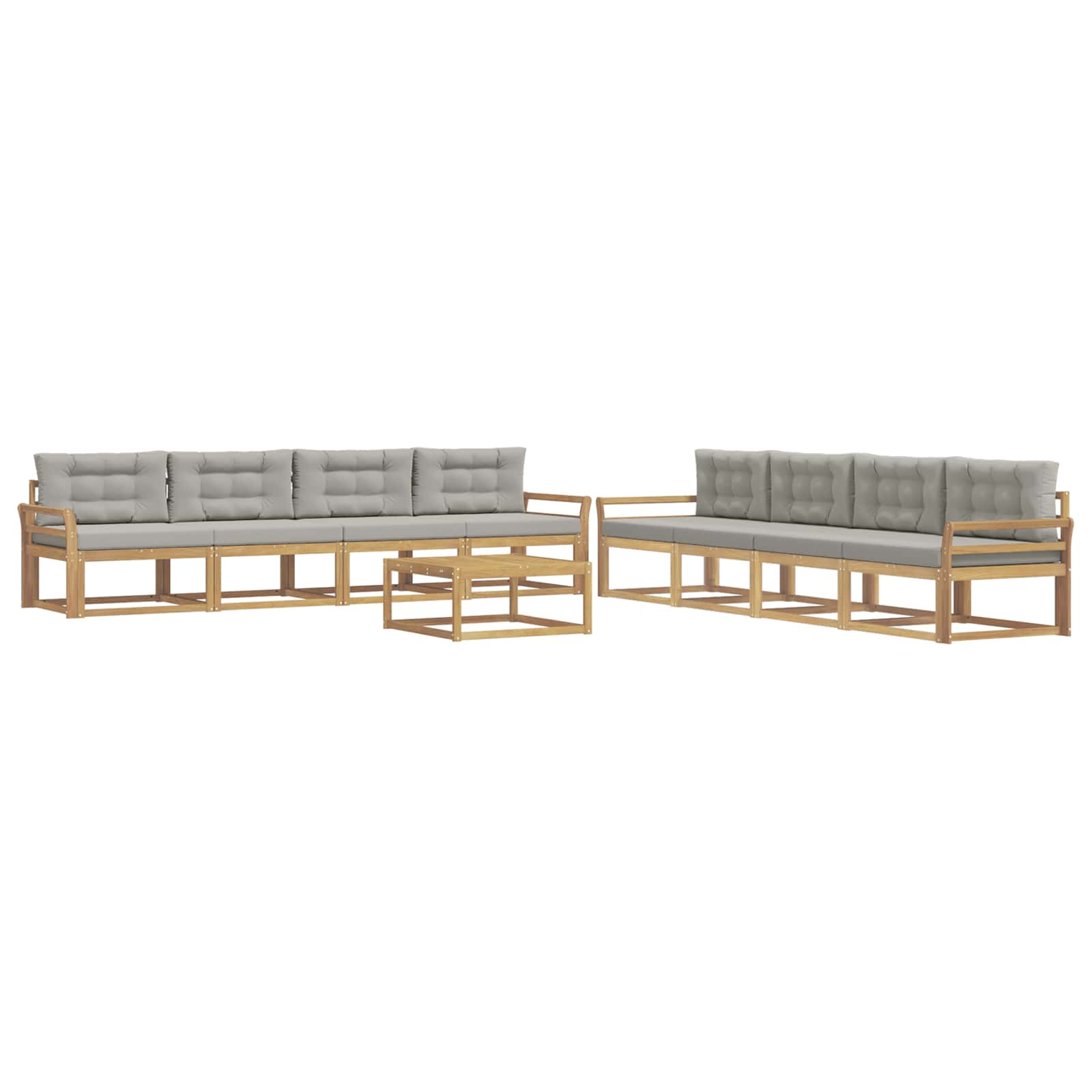 vidaXL Zestaw sof na zewnątrz 9 pcs Biały i jasnoszary 79 x 79 x 37 cm