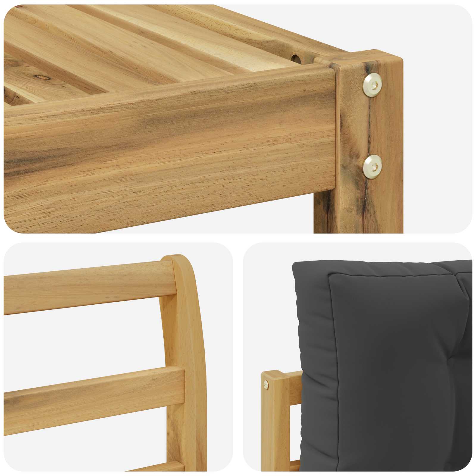 vidaXL Zestaw sof na zewnątrz 9 pcs Biały i antracyt 79 x 79 x 37 cm