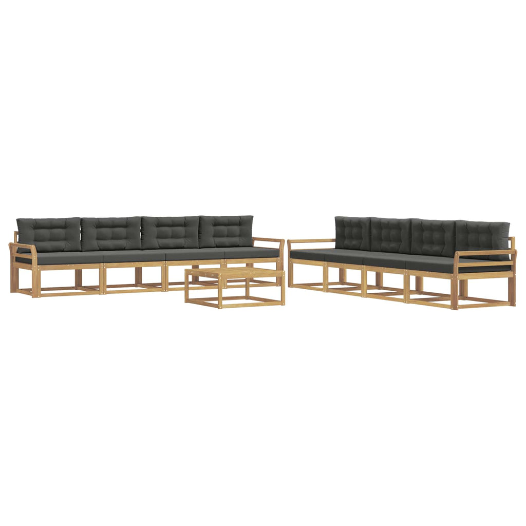 vidaXL Zestaw sof na zewnątrz 9 pcs Biały i antracyt 79 x 79 x 37 cm