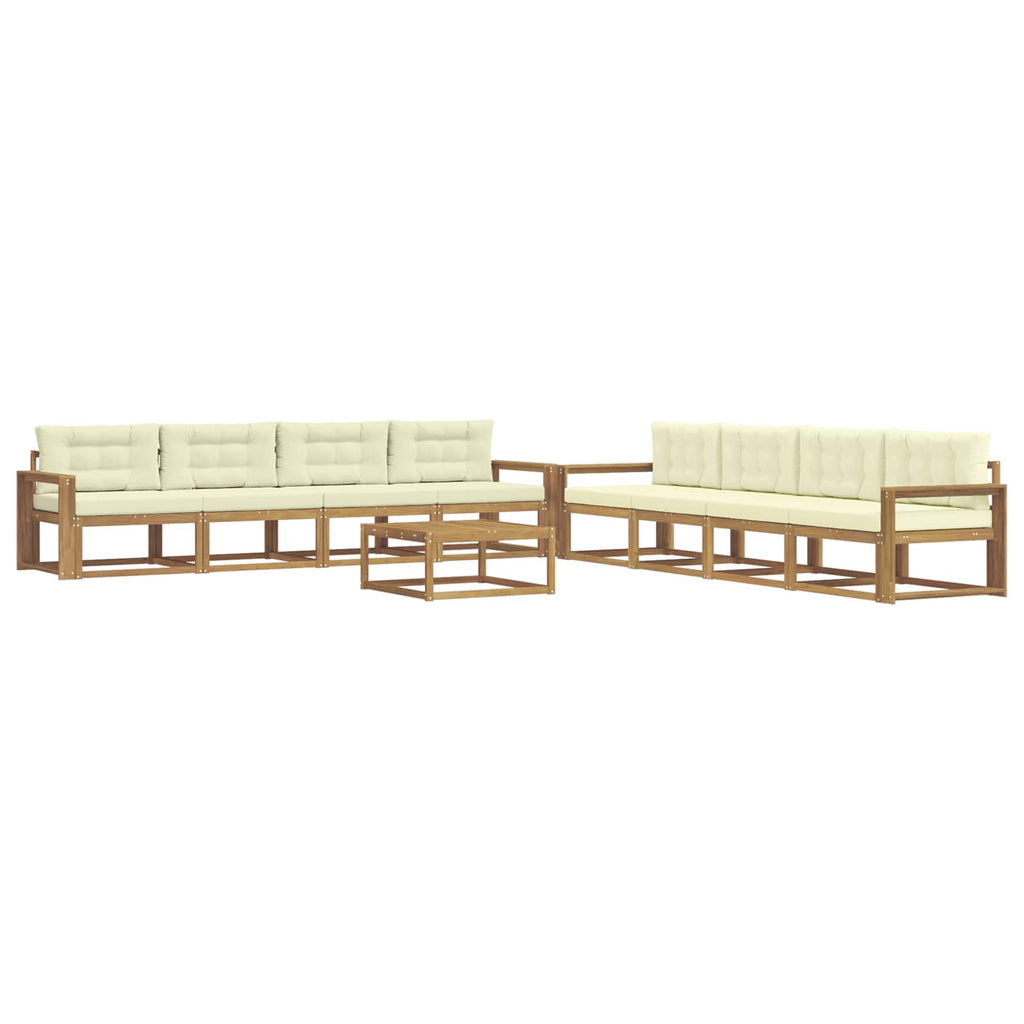 vidaXL Zestaw sof na zewnątrz 9 pcs Biały i kremowy 79 x 79 x 37 cm