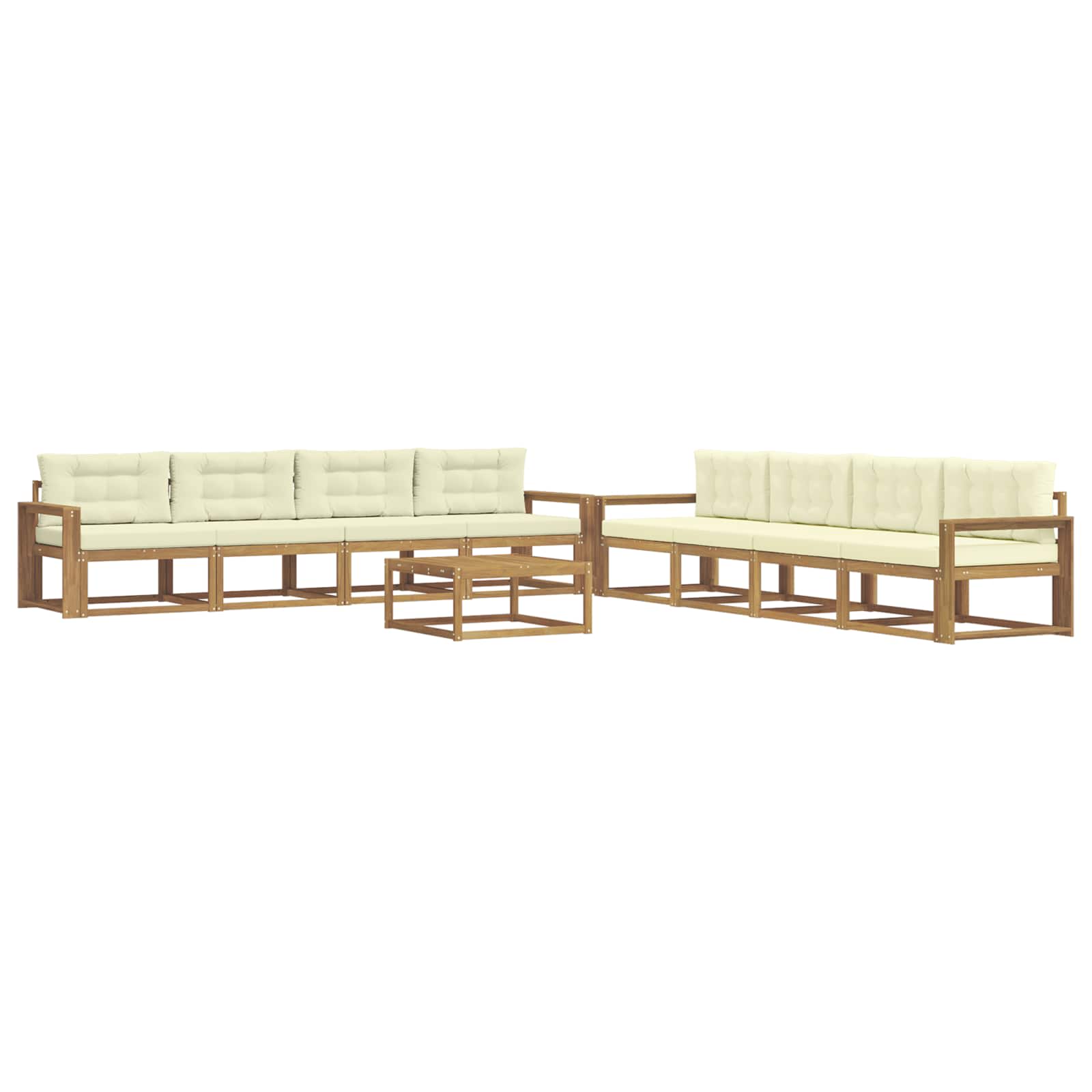 vidaXL Zestaw sof na zewnątrz 9 pcs Biały i kremowy 79 x 79 x 37 cm