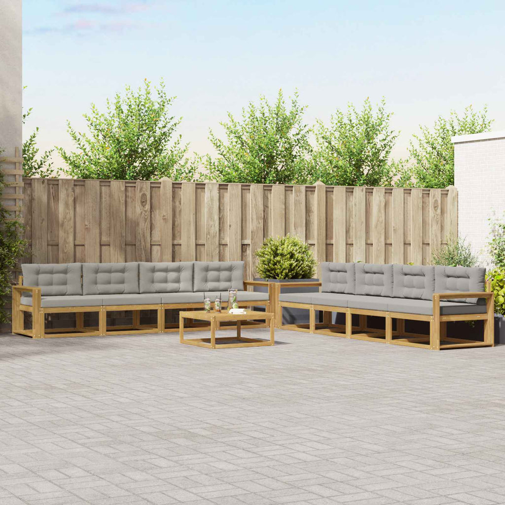 vidaXL Zestaw sof na zewnątrz 9 pcs Biały i jasnoszary 79 x 79 x 37 cm