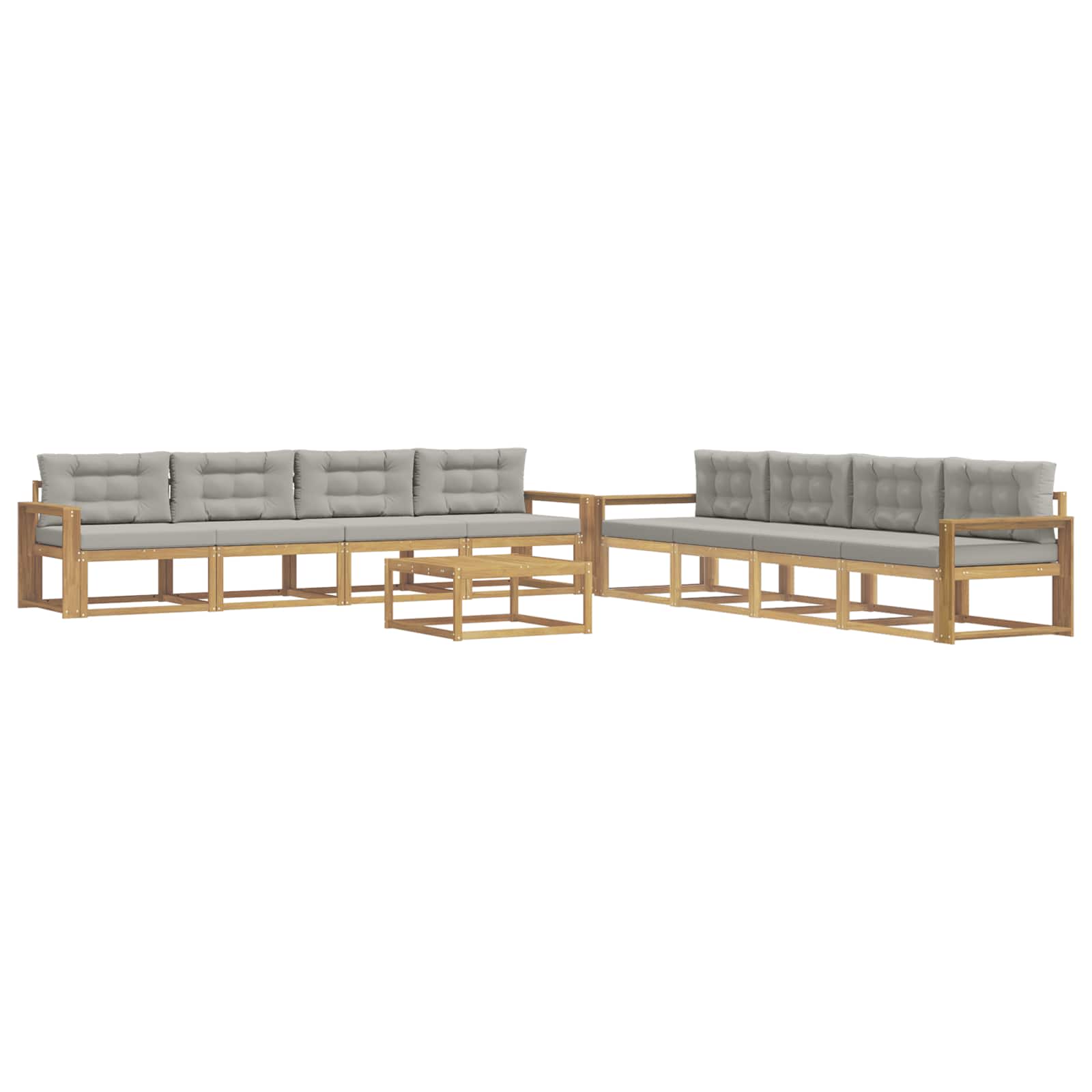 vidaXL Zestaw sof na zewnątrz 9 pcs Biały i jasnoszary 79 x 79 x 37 cm