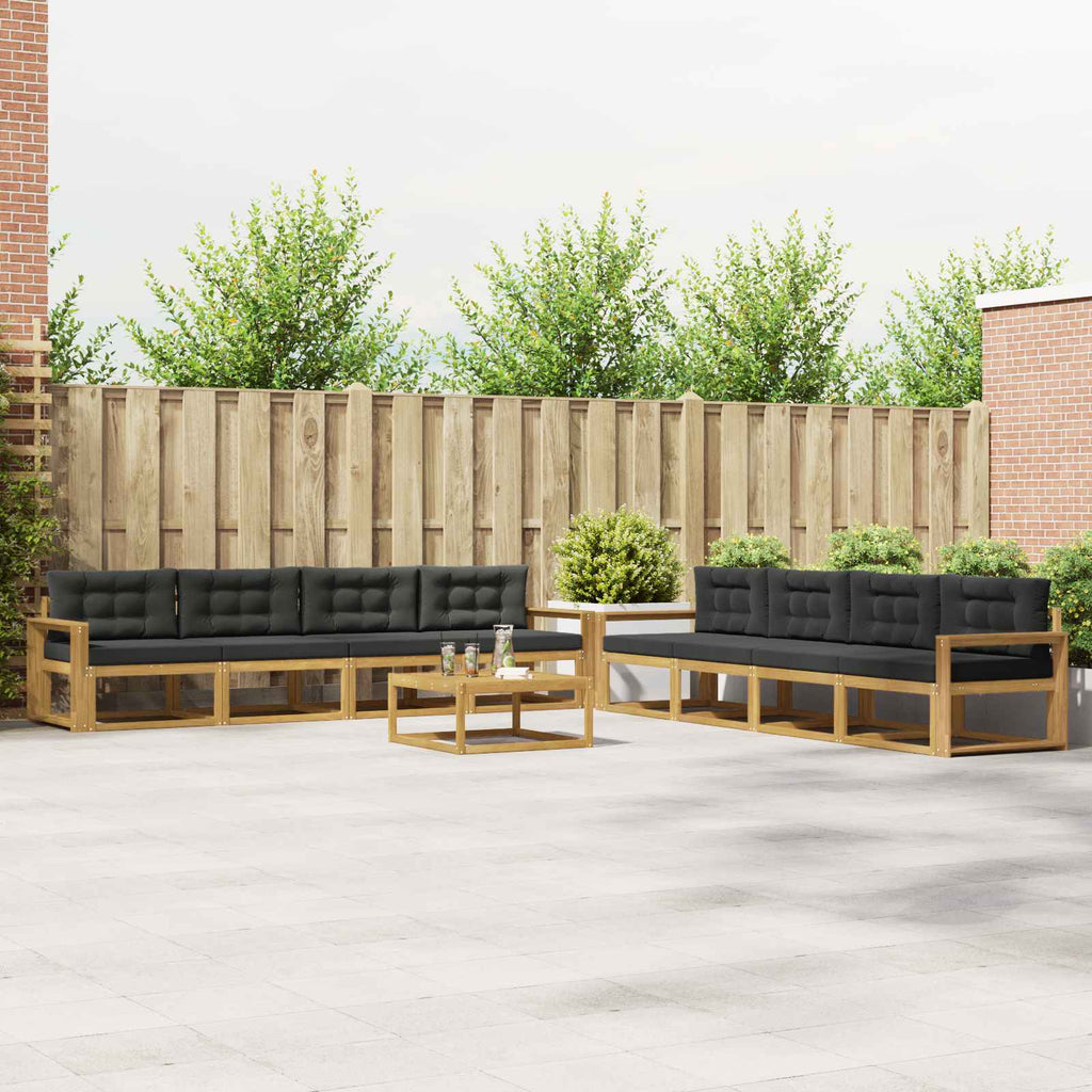 vidaXL Zestaw sof na zewnątrz 9 pcs Biały i antracyt 79 x 79 x 37 cm