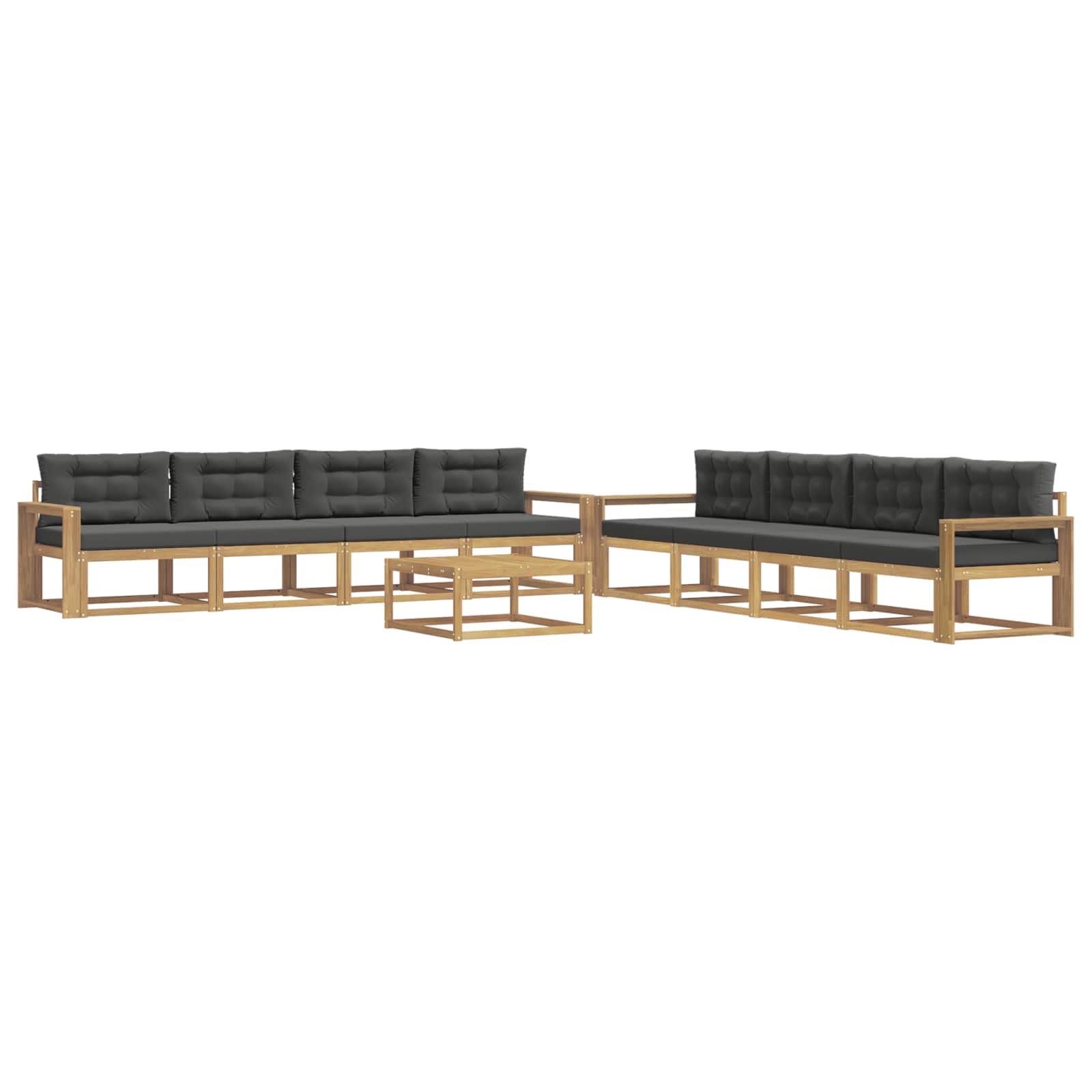 vidaXL Zestaw sof na zewnątrz 9 pcs Biały i antracyt 79 x 79 x 37 cm