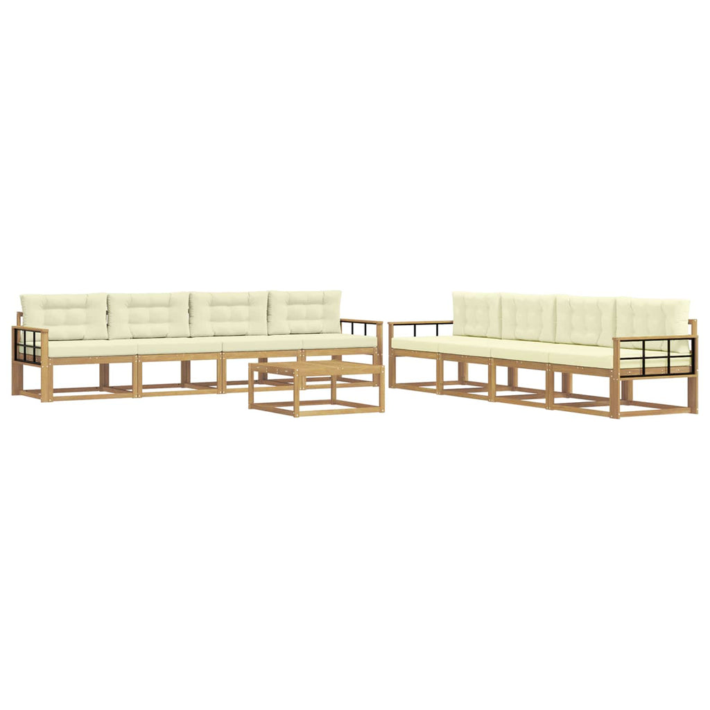 vidaXL Zestaw sof na zewnątrz 9 pcs Biały i kremowy 79 x 79 x 37 cm