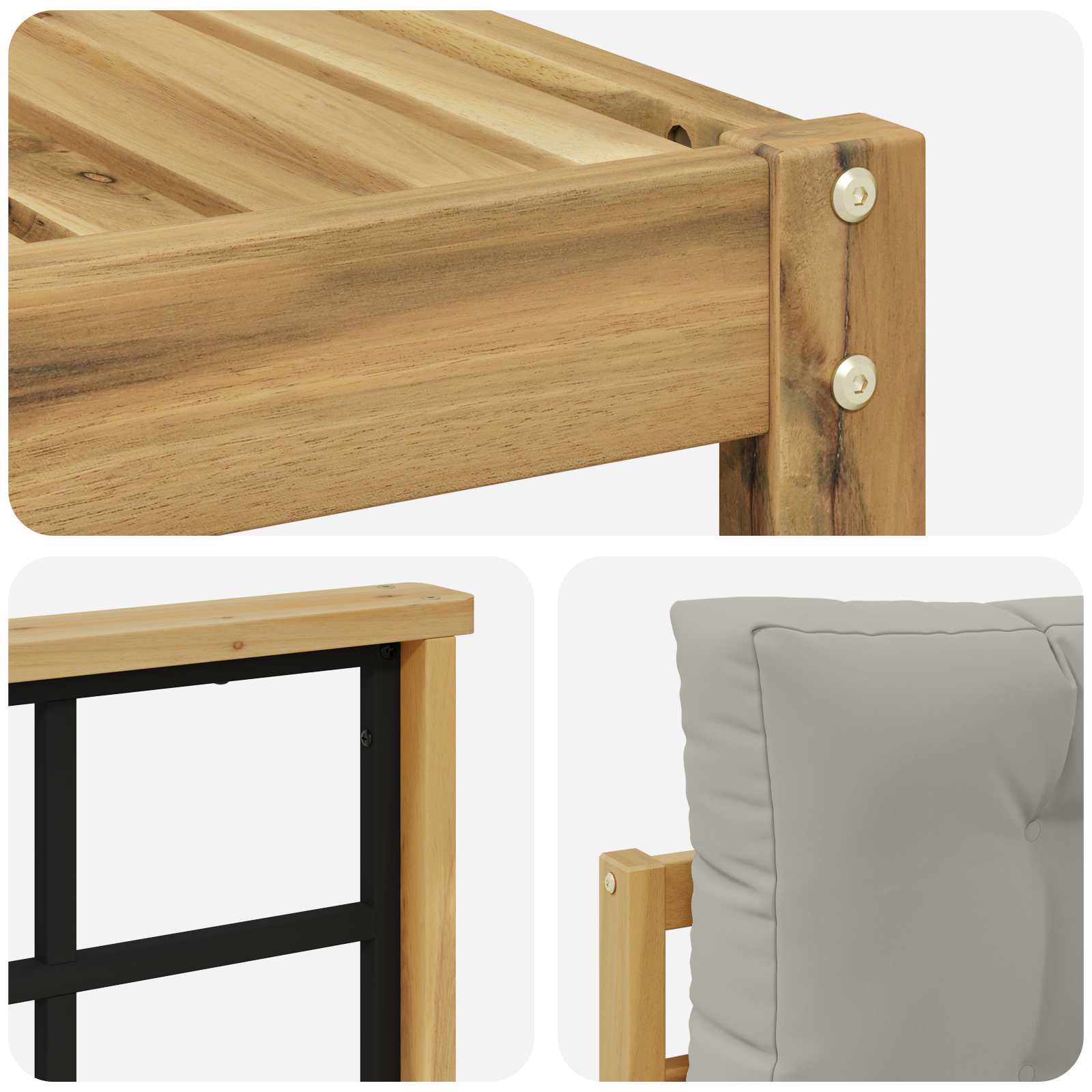 vidaXL Zestaw sof na zewnątrz 9 pcs Biały i jasnoszary 79 x 79 x 37 cm