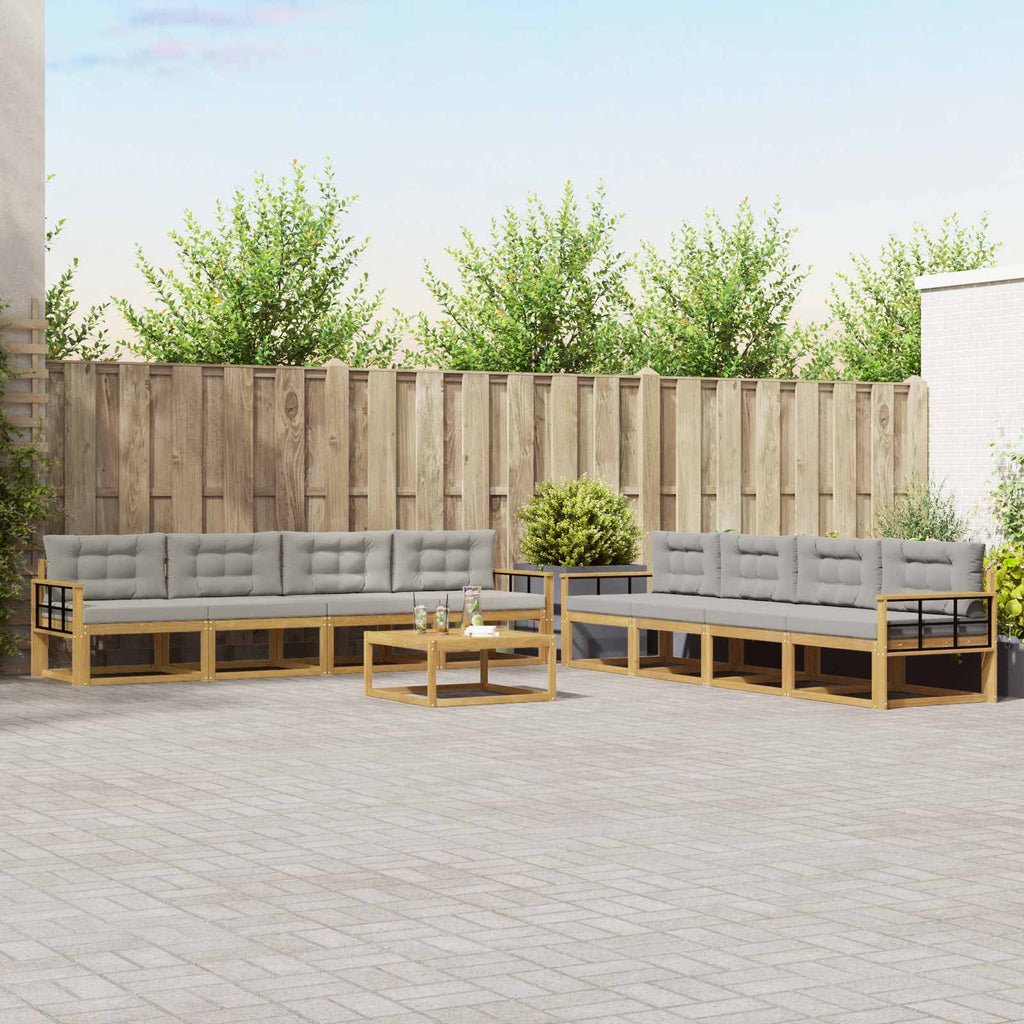 vidaXL Zestaw sof na zewnątrz 9 pcs Biały i jasnoszary 79 x 79 x 37 cm