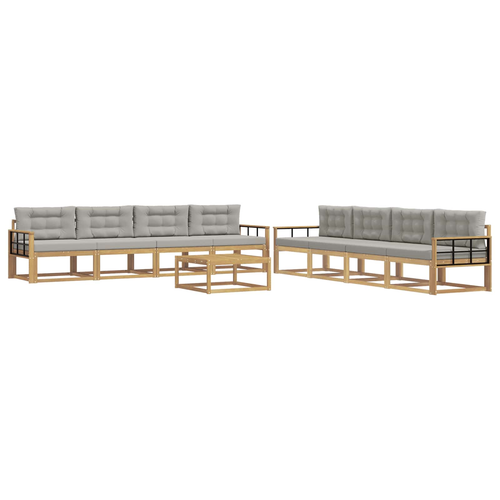 vidaXL Zestaw sof na zewnątrz 9 pcs Biały i jasnoszary 79 x 79 x 37 cm
