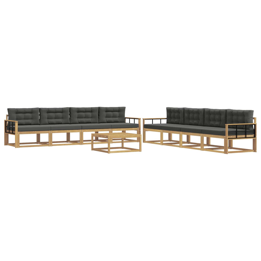 vidaXL Zestaw sof na zewnątrz 9 pcs Biały i antracyt 79 x 79 x 37 cm