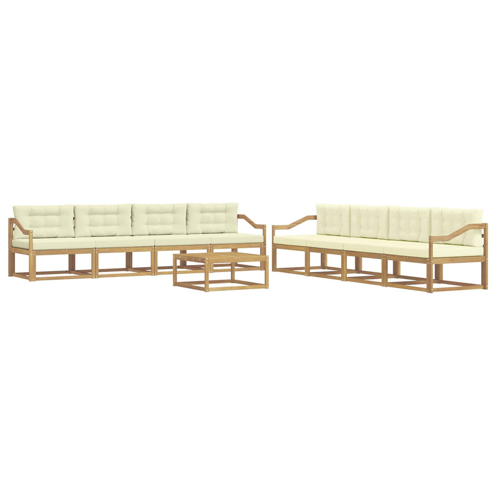 vidaXL Zestaw sof na zewnątrz 9 pcs Biały i kremowy 79 x 79 x 37 cm