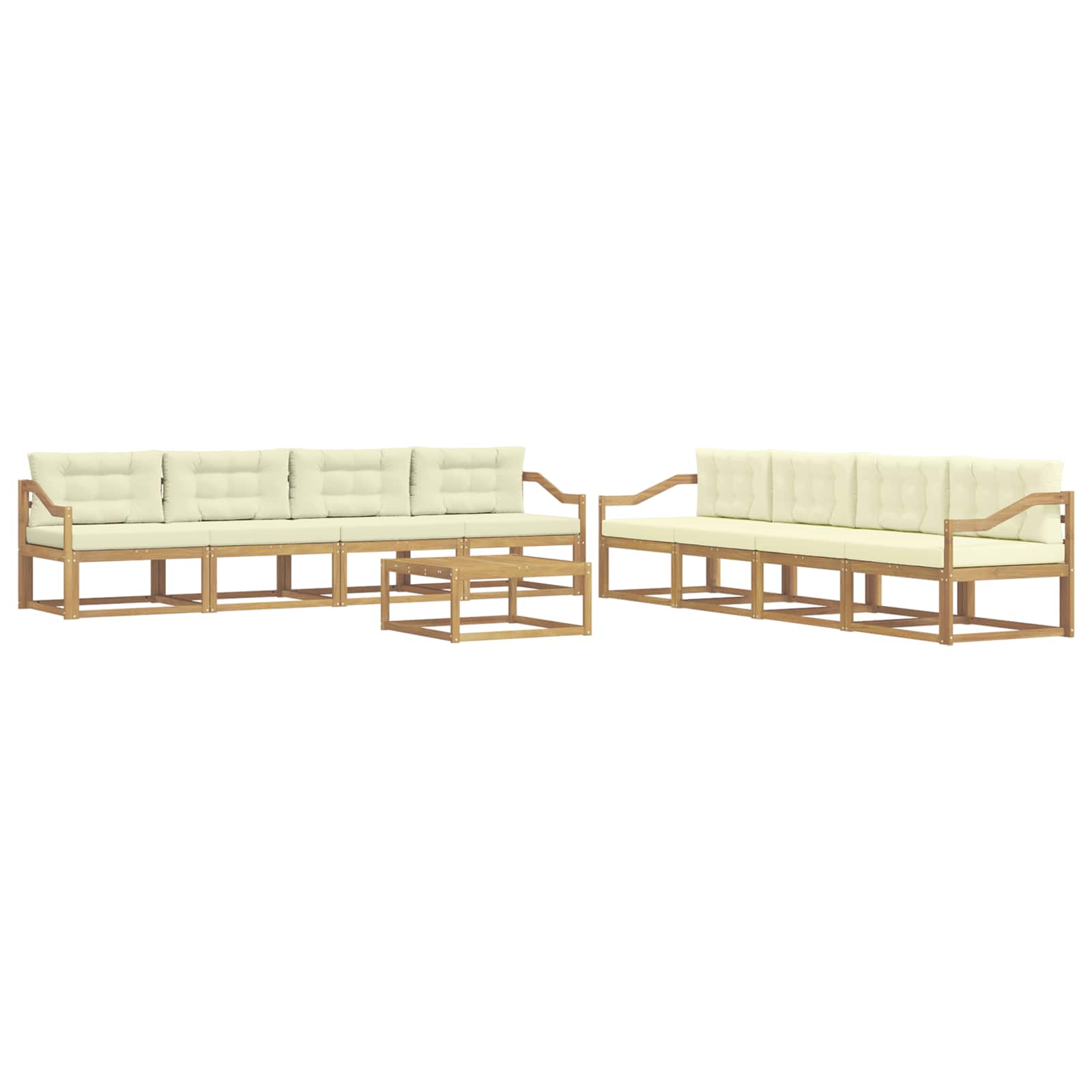 vidaXL Zestaw sof na zewnątrz 9 pcs Biały i kremowy 79 x 79 x 37 cm