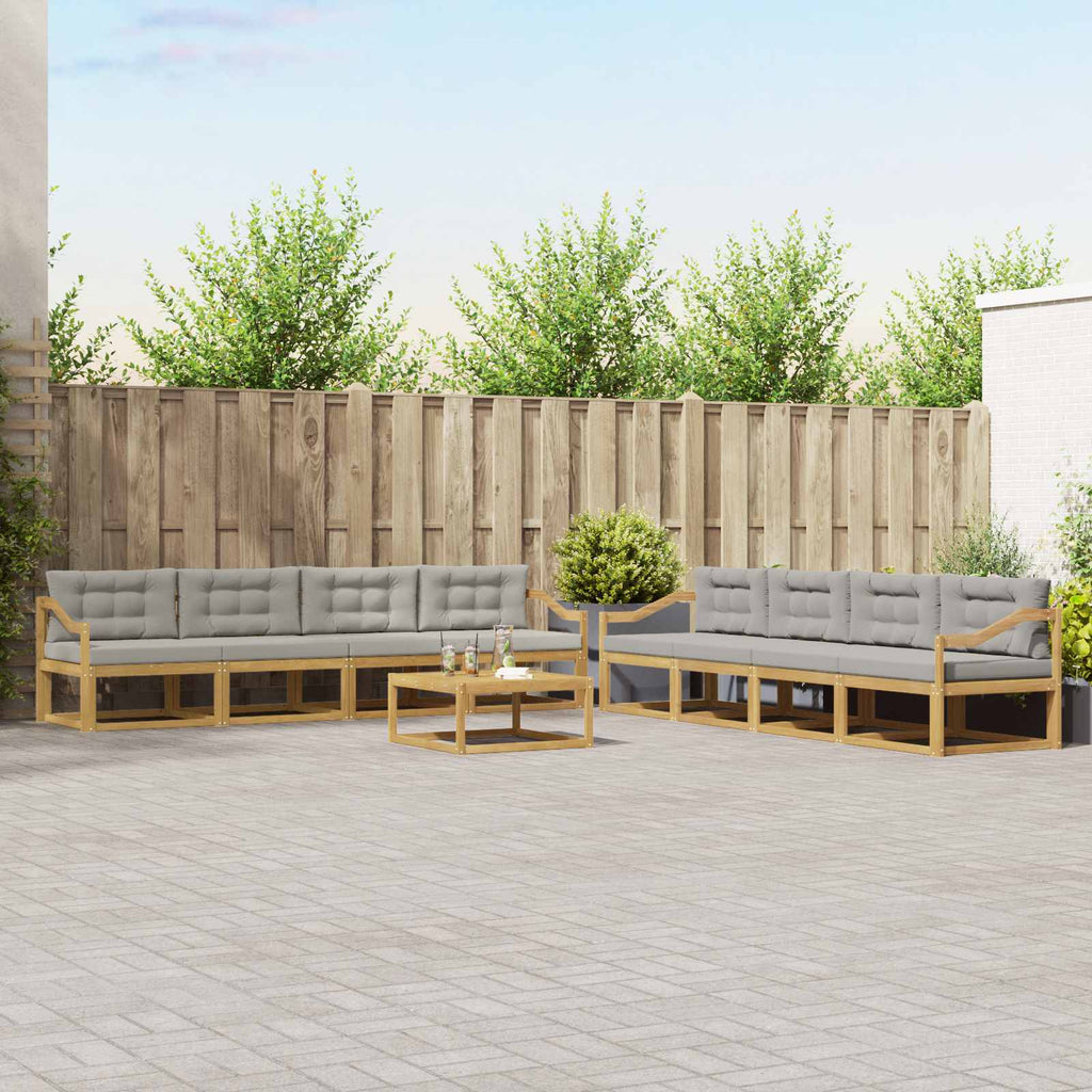 vidaXL Zestaw sof na zewnątrz 9 pcs Biały i jasnoszary 79 x 79 x 37 cm