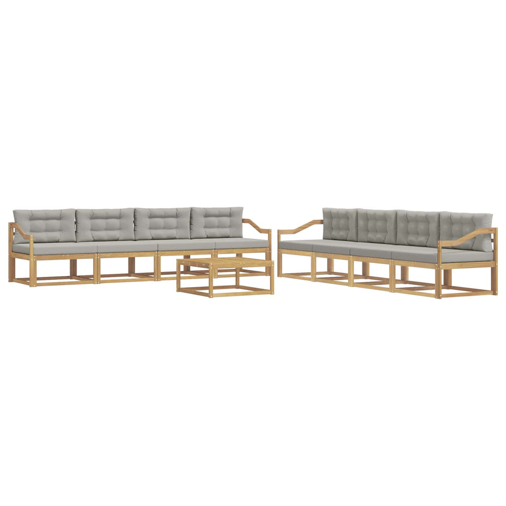 vidaXL Zestaw sof na zewnątrz 9 pcs Biały i jasnoszary 79 x 79 x 37 cm