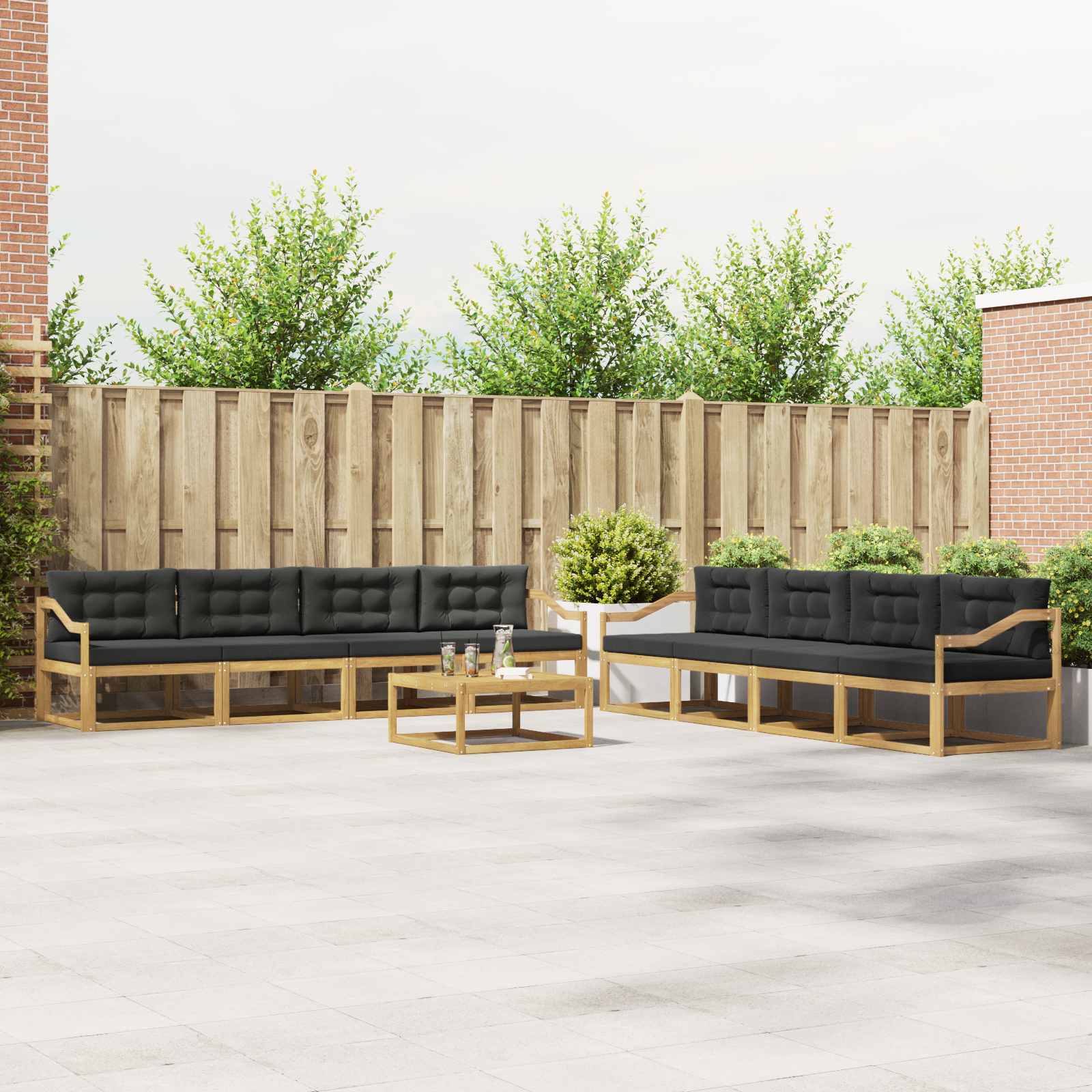 vidaXL Zestaw sof na zewnątrz 9 pcs Biały i antracyt 79 x 79 x 37 cm