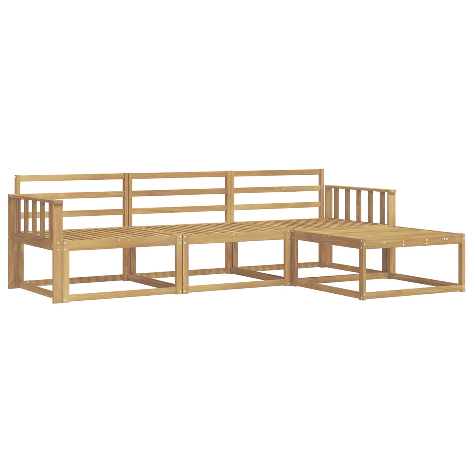 vidaXL Zestaw sof na zewnątrz 4 pcs Biały 249,5 x 162,5 x 73 cm