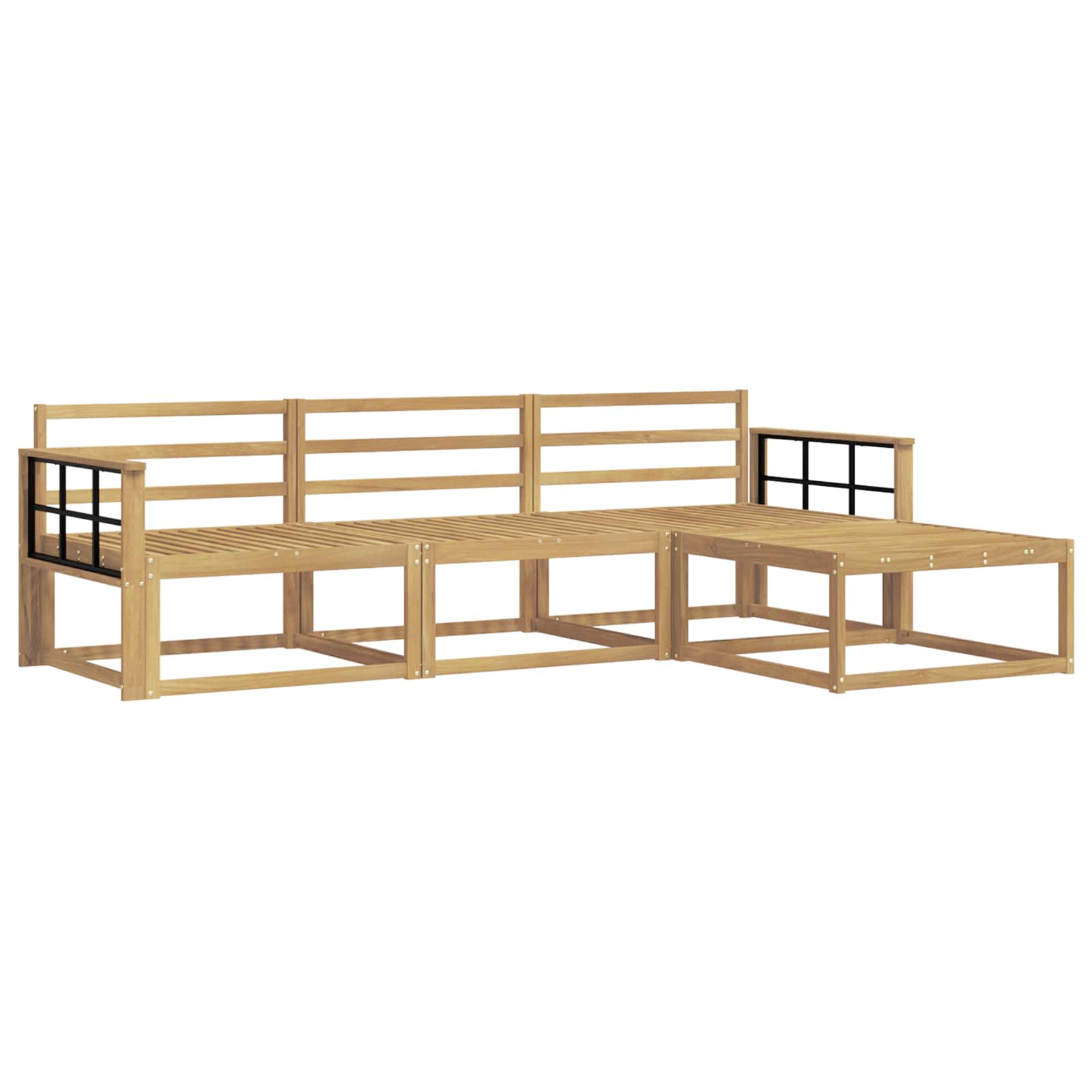 vidaXL Zestaw sof na zewnątrz 4 pcs Biały 249,5 x 162,5 x 73 cm