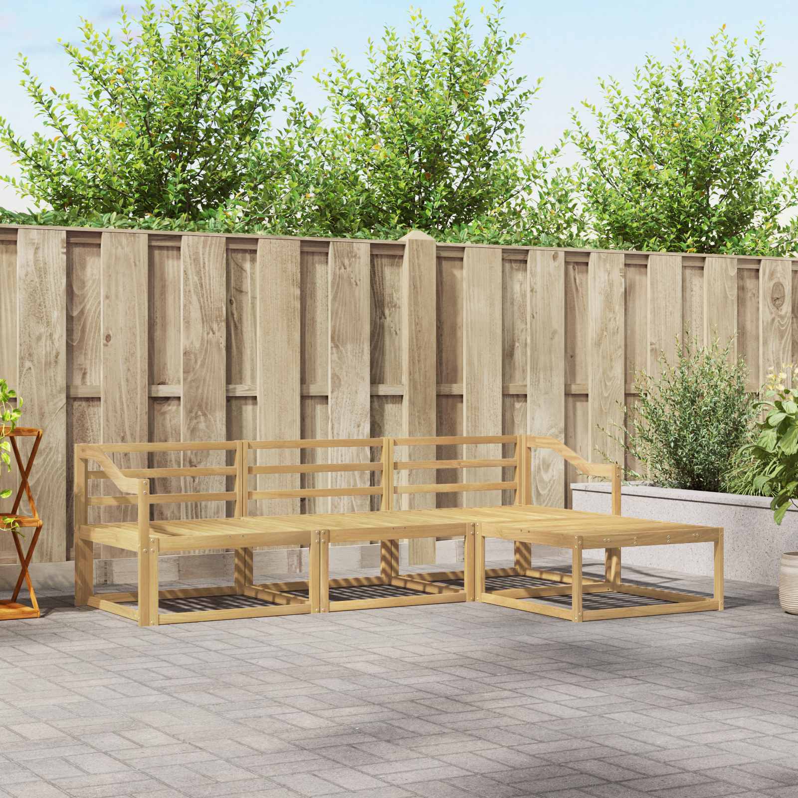 vidaXL Zestaw sof na zewnątrz 4 pcs Biały 245,5 x 162,5 x 73 cm