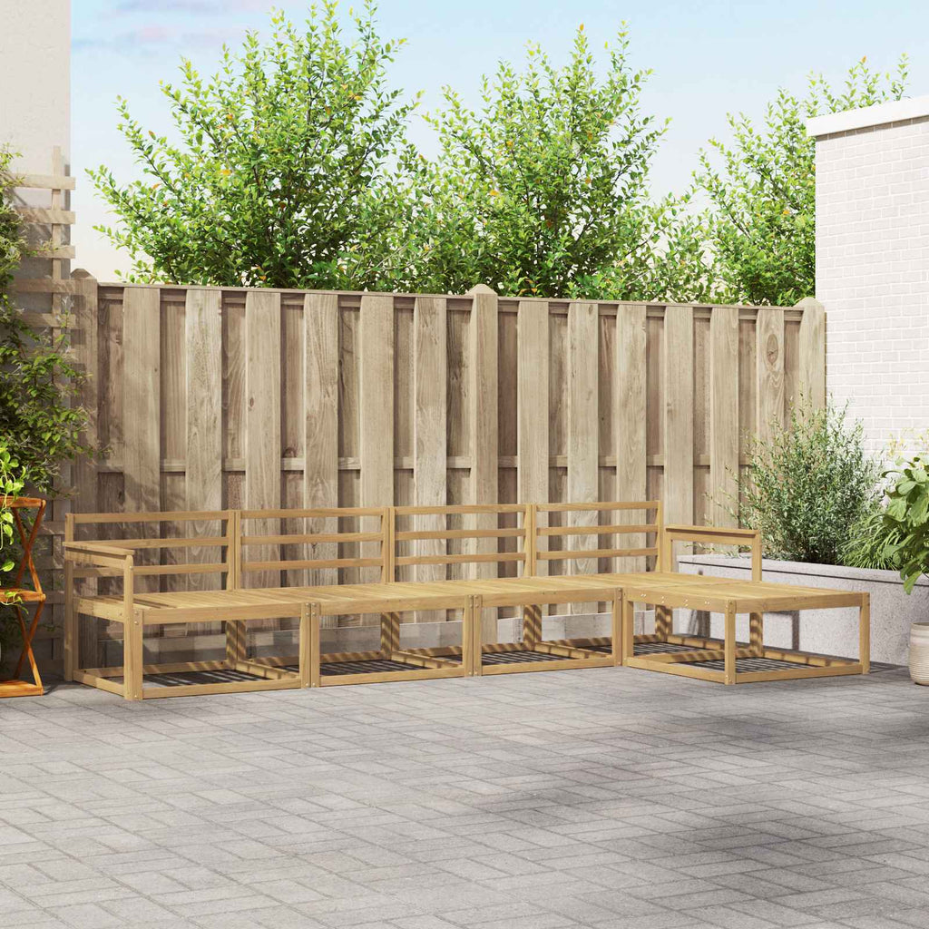 vidaXL Zestaw sof na zewnątrz 5 pcs Biały 329 x 162,5 x 73 cm
