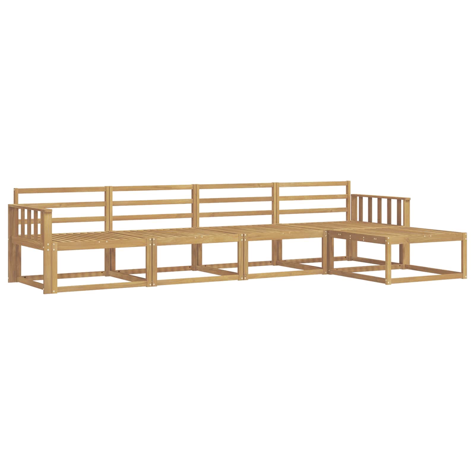 vidaXL Zestaw sof na zewnątrz 5 pcs Biały 329 x 162,5 x 73 cm
