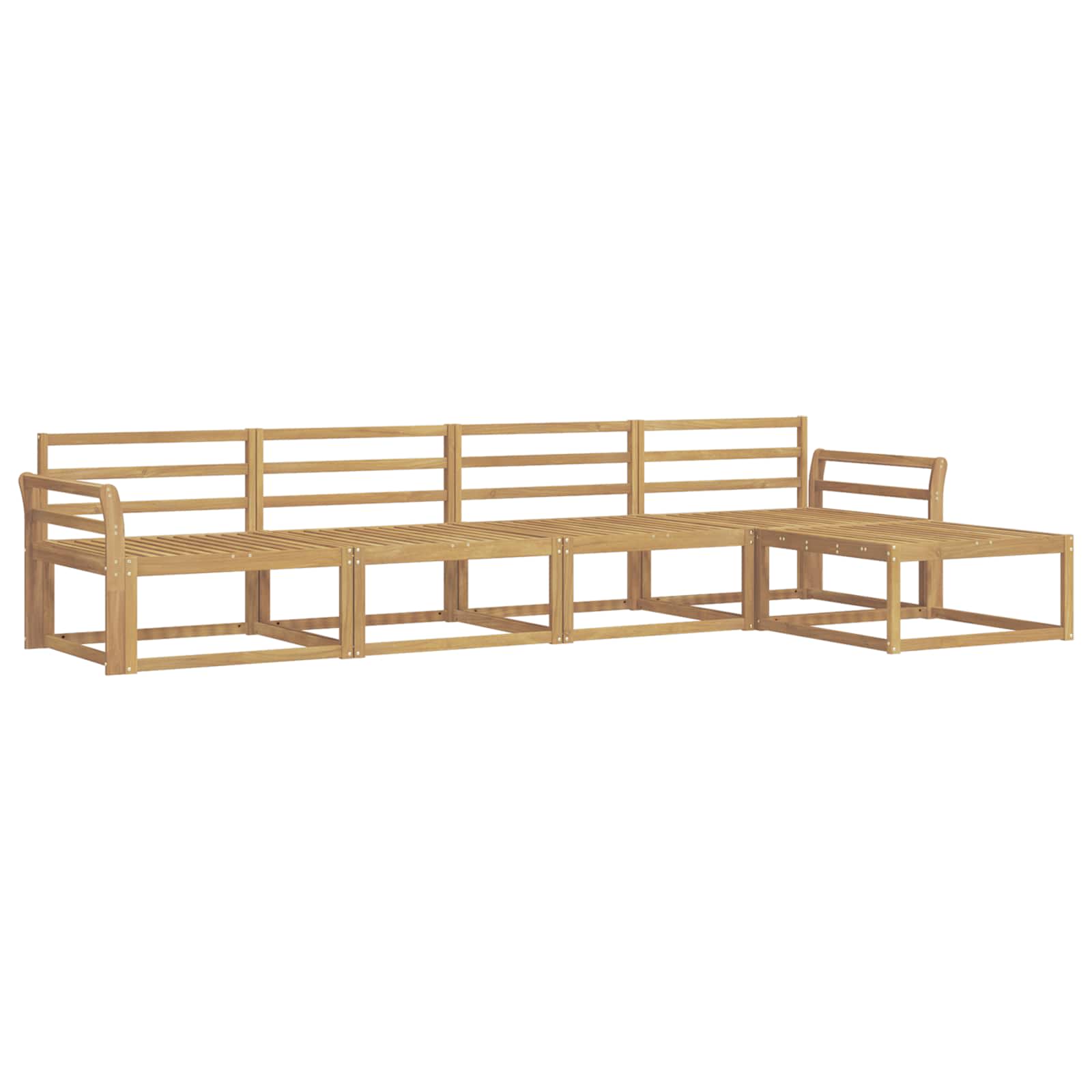 vidaXL Zestaw sof na zewnątrz 5 pcs Biały 333 x 162,5 x 73 cm
