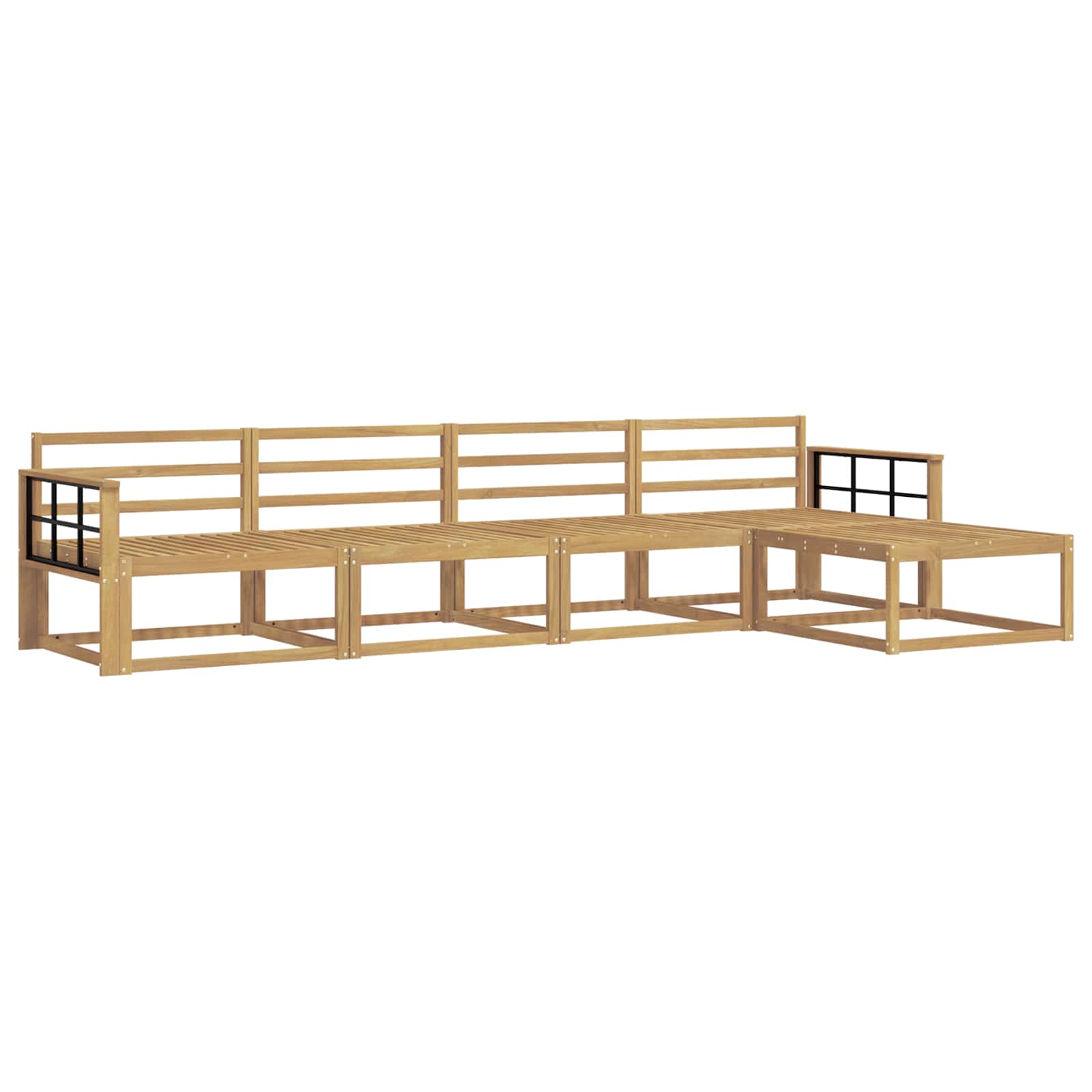 vidaXL Zestaw sof na zewnątrz 5 pcs Biały 329 x 162,5 x 73 cm