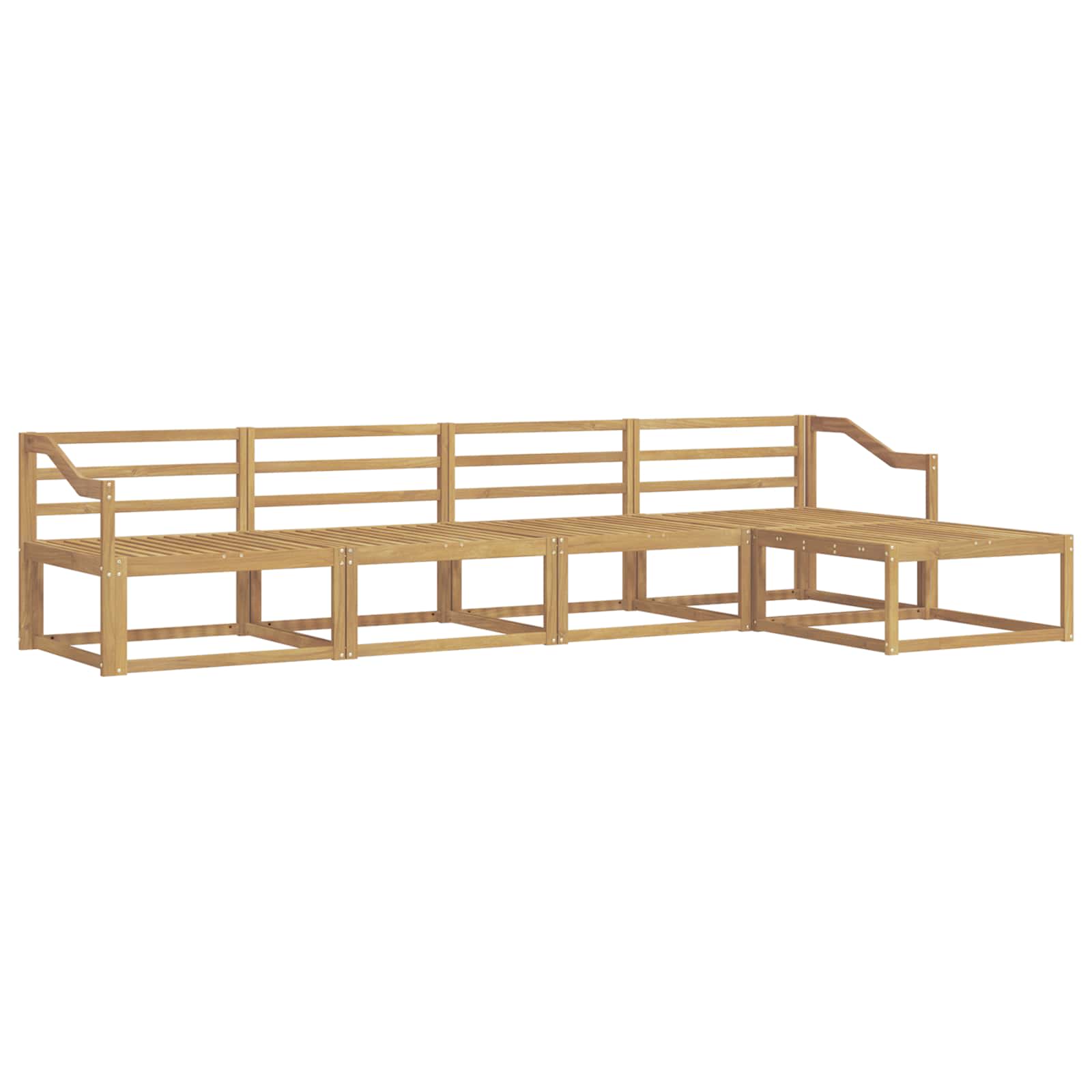 vidaXL Zestaw sof na zewnątrz 5 pcs Biały 325 x 162,5 x 73 cm