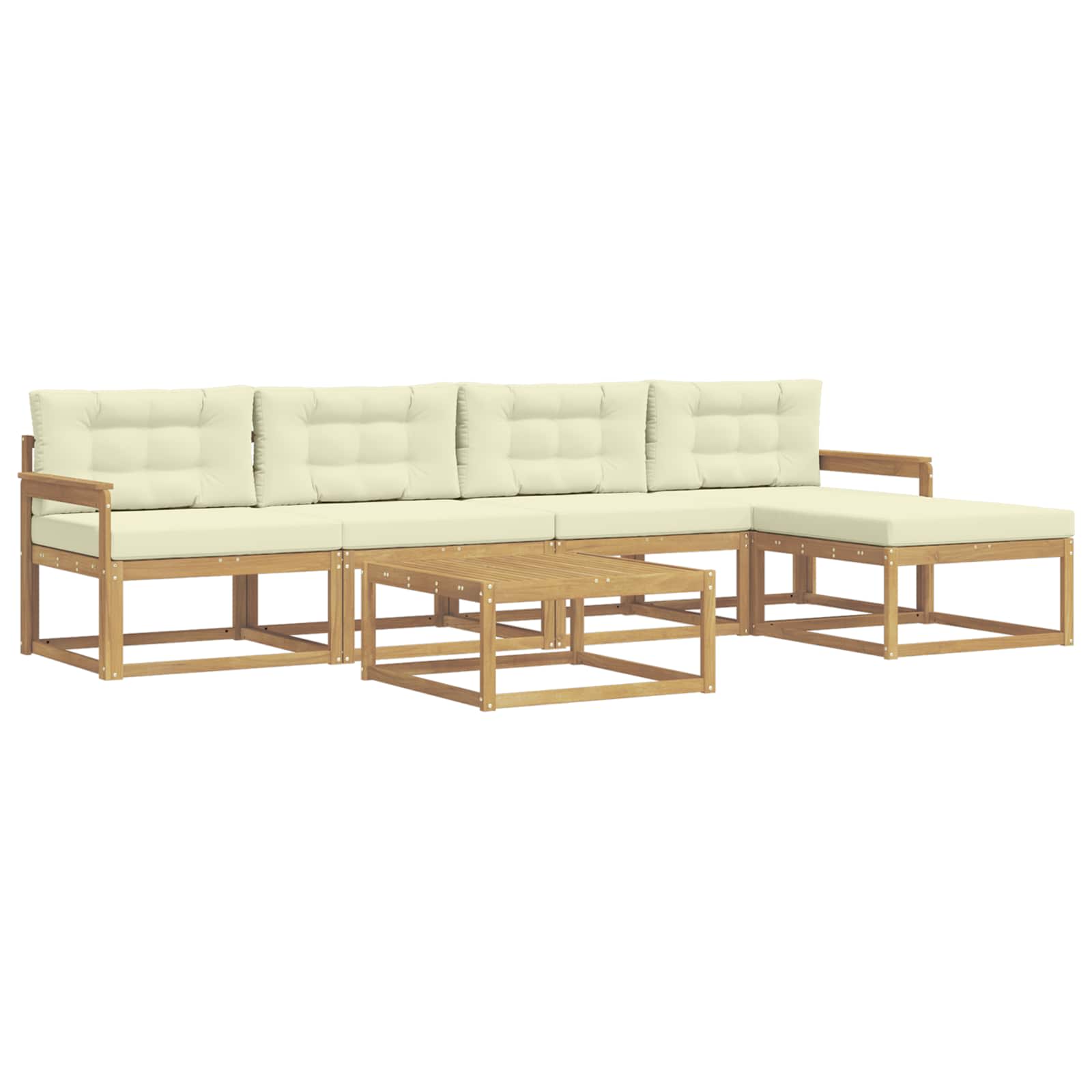 vidaXL Zestaw sof na zewnątrz 6 pcs Biały i kremowy 79 x 79 x 37 cm