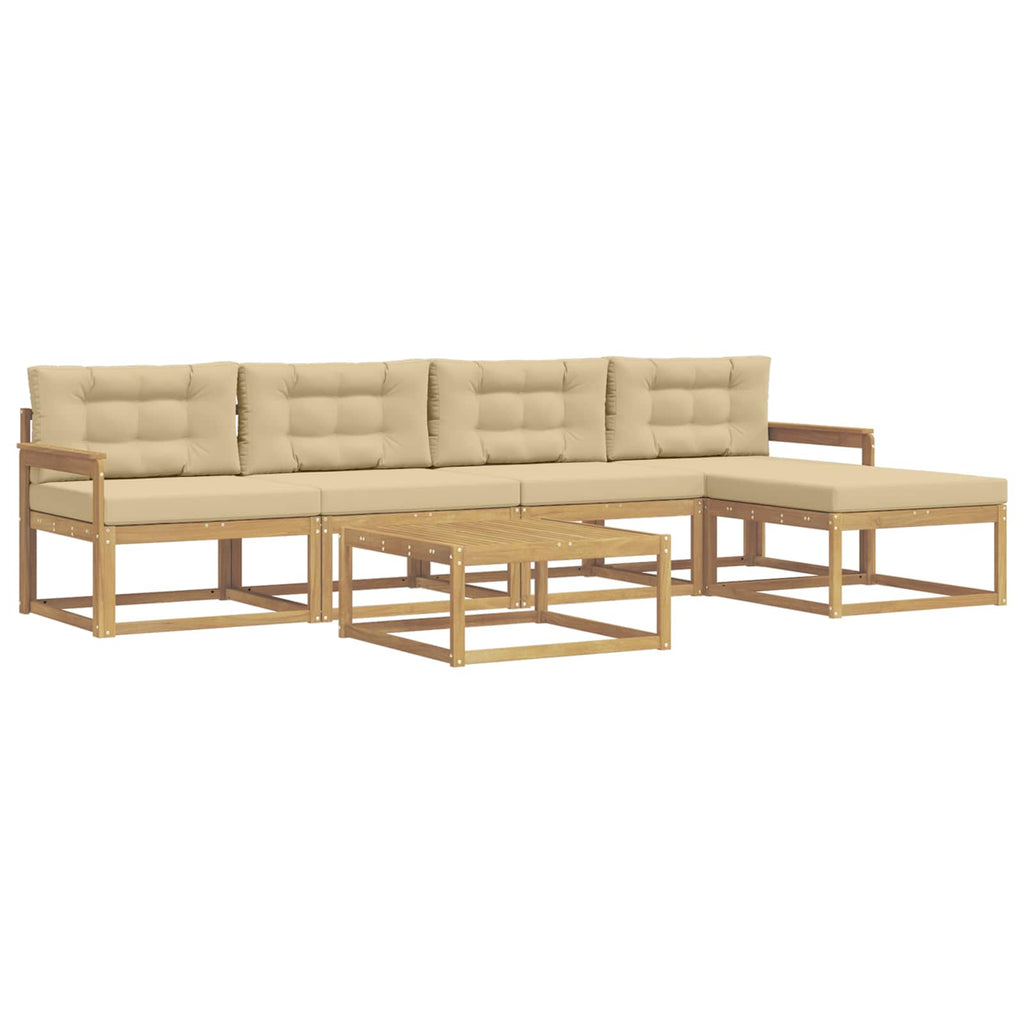 vidaXL Zestaw sof na zewnątrz 6 pcs Biały i Beżowy 79 x 79 x 37 cm