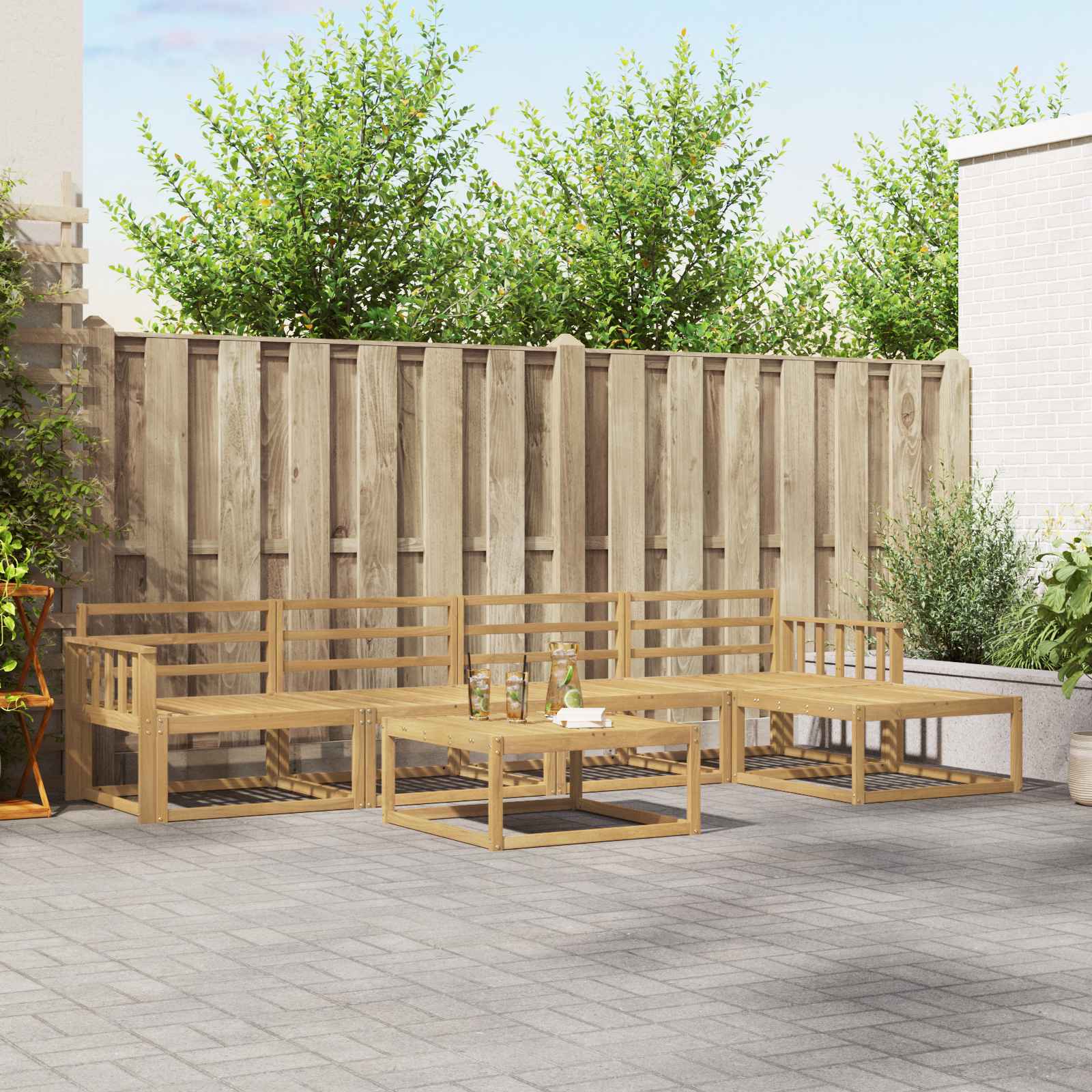 vidaXL Zestaw sof na zewnątrz 6 pcs Biały 79 x 79 x 37 cm